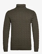 SLHRYAN STRUCTURE ROLL NECK W - FOREST NIGHT