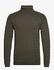 Selected Homme - SLHRYAN STRUCTURE ROLL NECK W - basic knitwear - forest night - 0