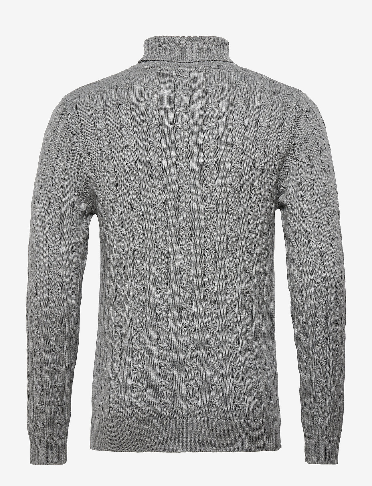 Selected Homme - SLHRYAN STRUCTURE ROLL NECK W - megzti drabužiai - medium grey melange - 1