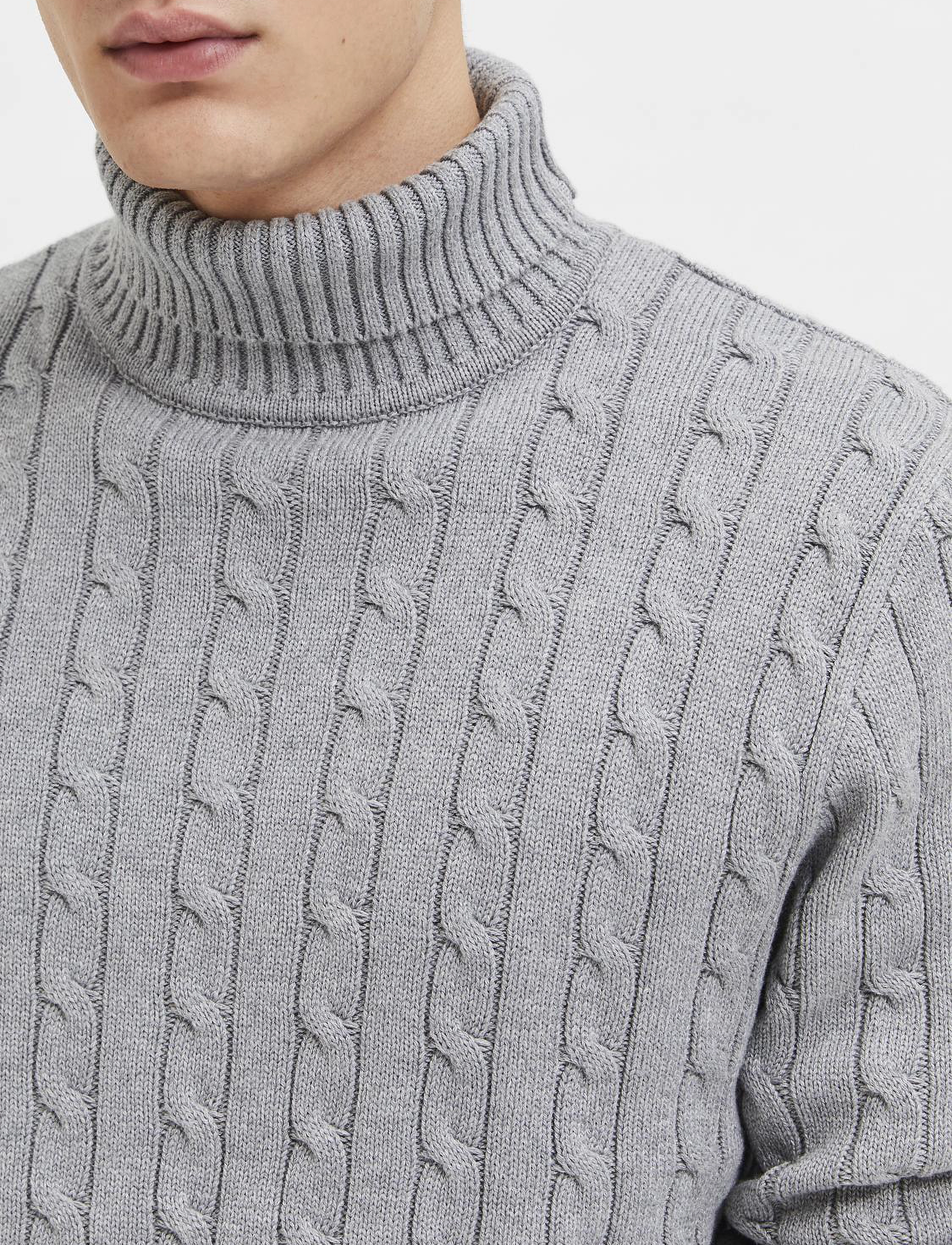 Selected - SLHRYAN STRUCTURE ROLL NECK - rollkragen - medium grey melange - 5