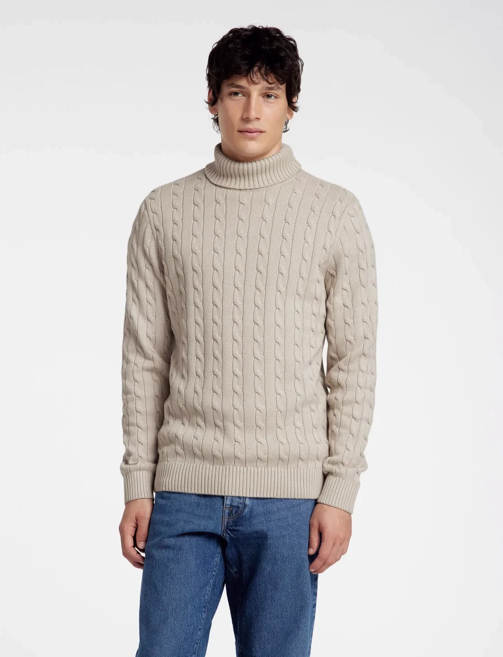 Selected - SLHRYAN STRUCTURE ROLL NECK - polokrage - oatmeal - 1