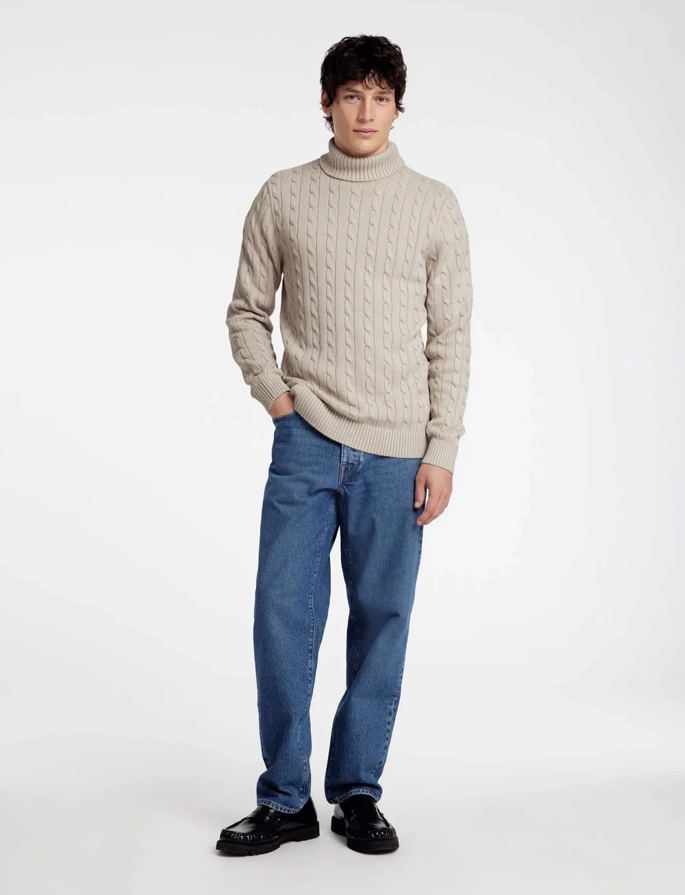 Selected - SLHRYAN STRUCTURE ROLL NECK - polokrage - oatmeal - 3