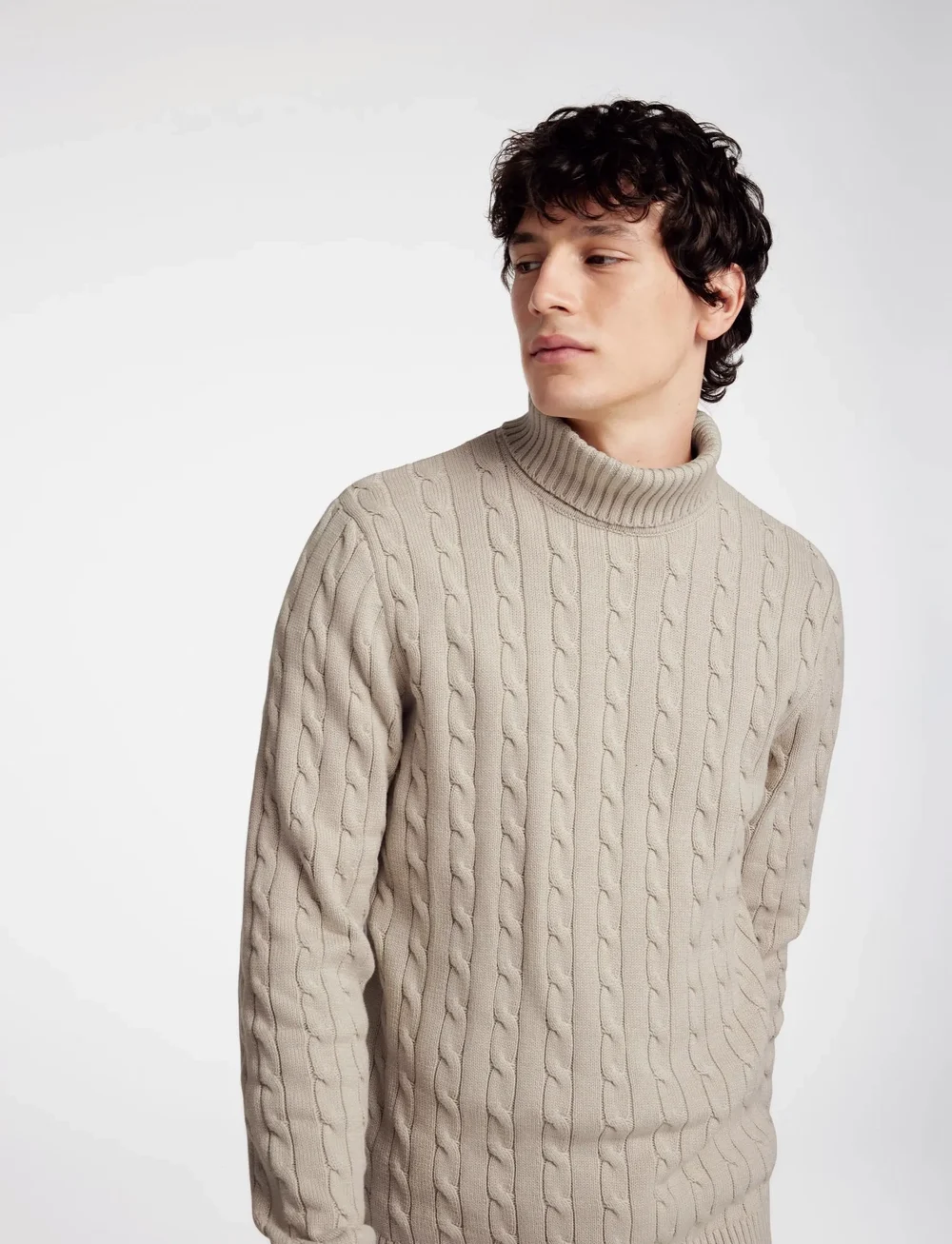 Selected - SLHRYAN STRUCTURE ROLL NECK - polokrage - oatmeal - 5