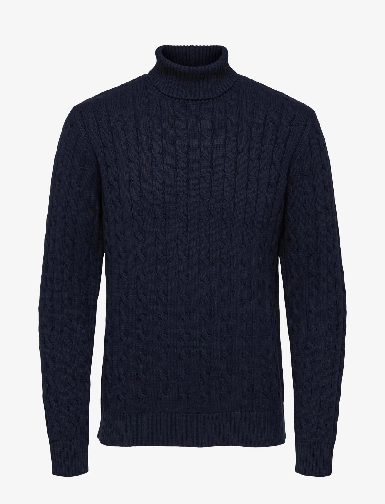 SELECTED Slhryan Structure Roll Neck Navy - S - Herren