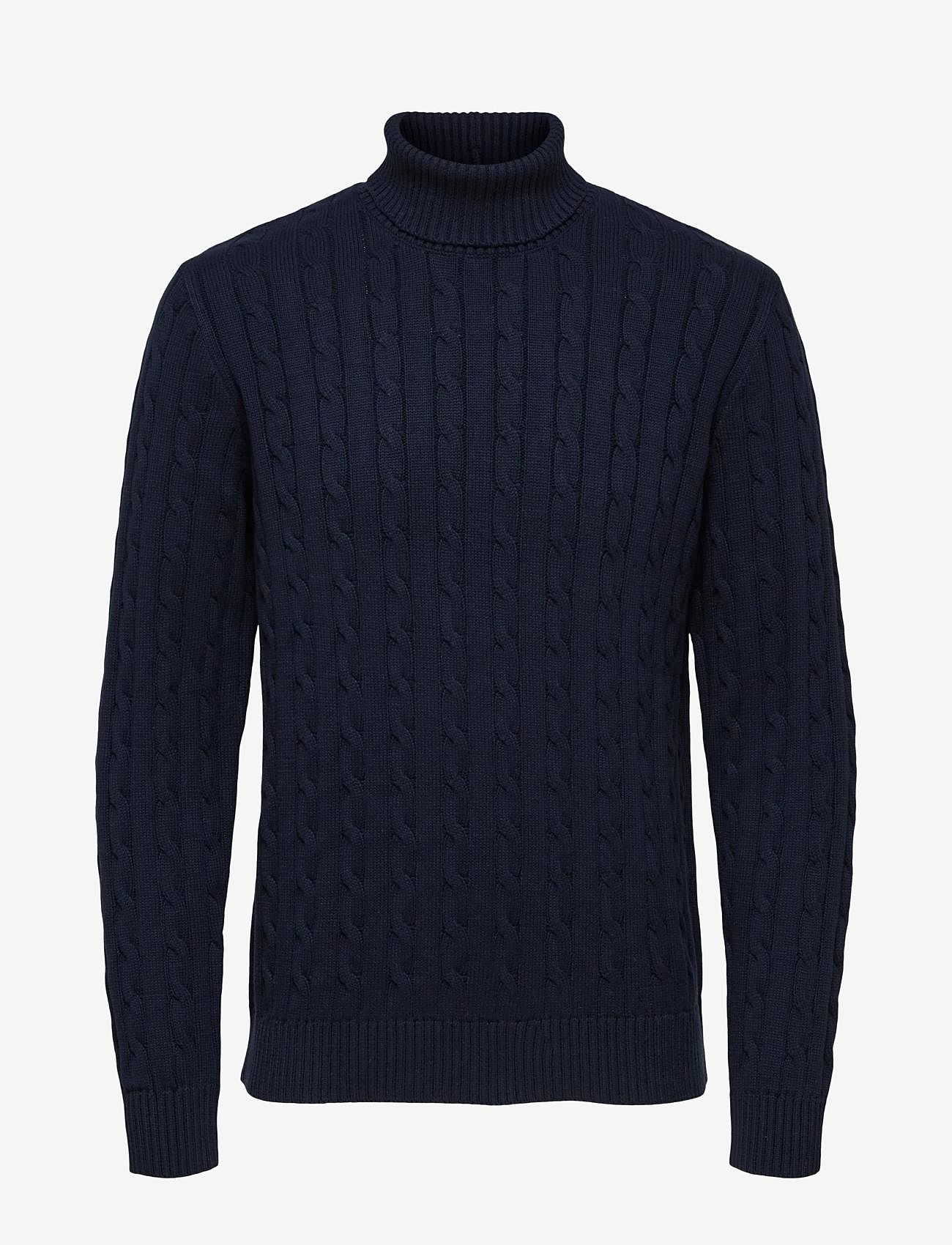 Selected Homme - SLHRYAN STRUCTURE ROLL NECK W - tavalised kudumid - sky captain - 0