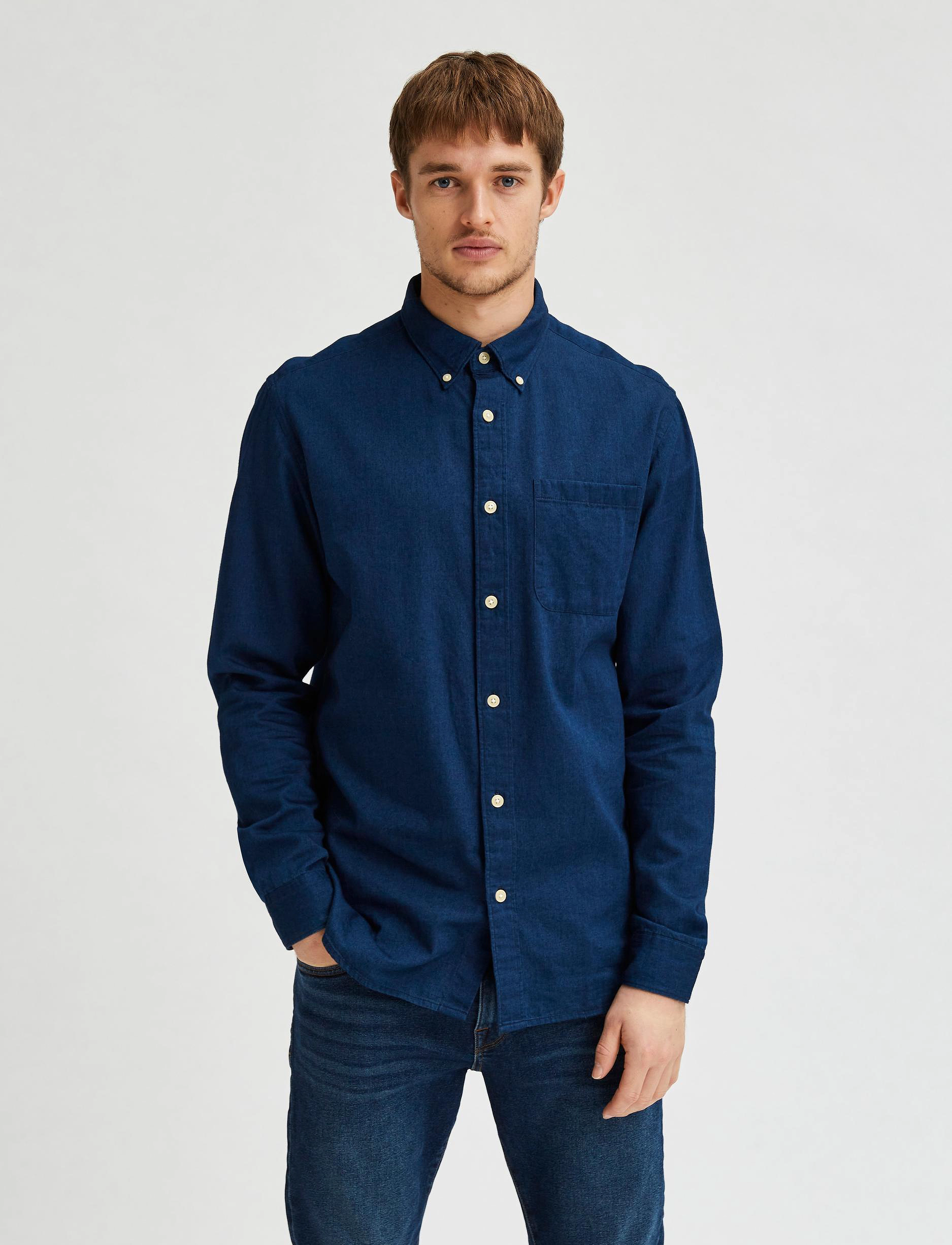 Selected - SLHREGRICK-DENIM SHIRT LS U - dark blue denim - 2