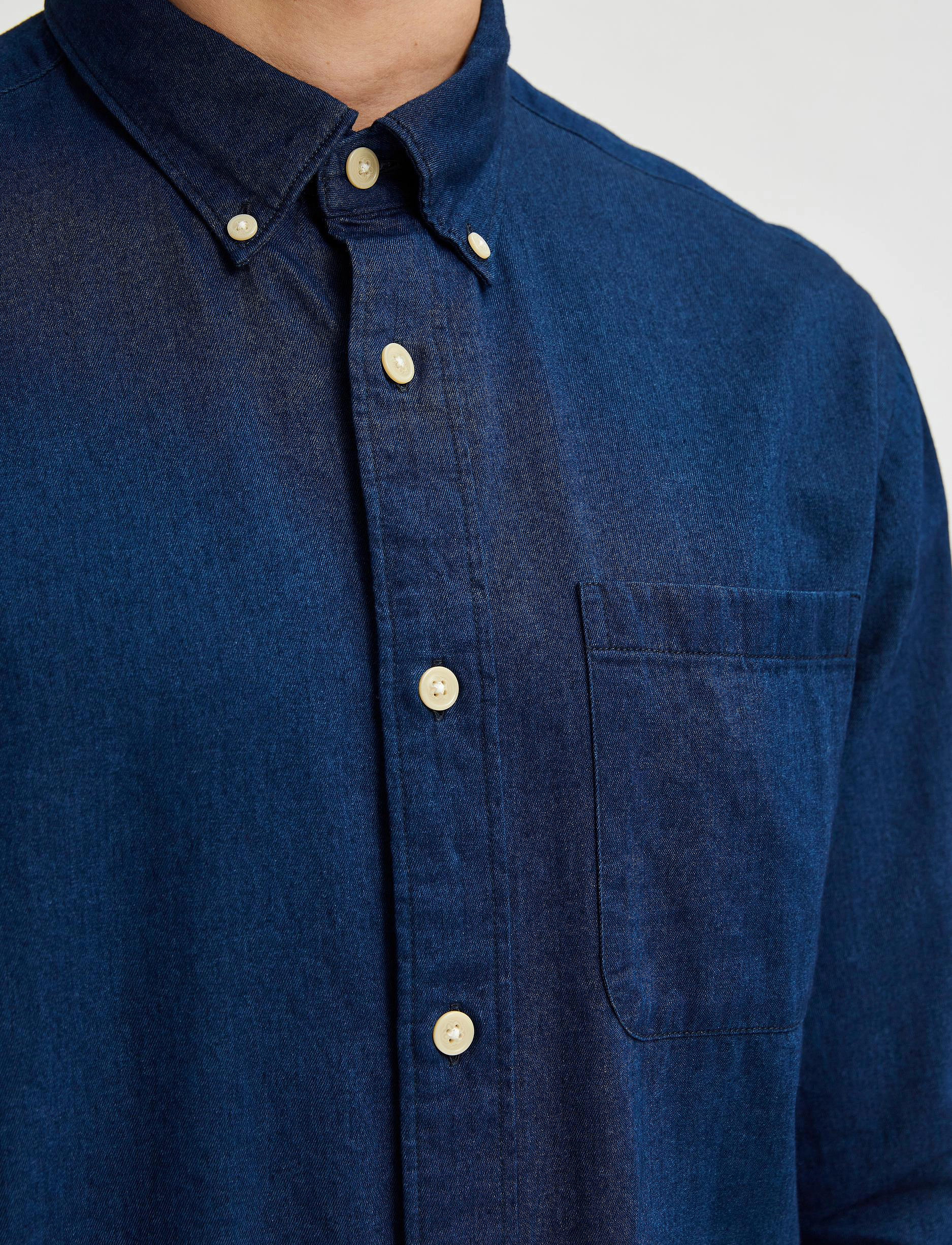 Selected - SLHREGRICK-DENIM SHIRT LS U - dark blue denim - 5