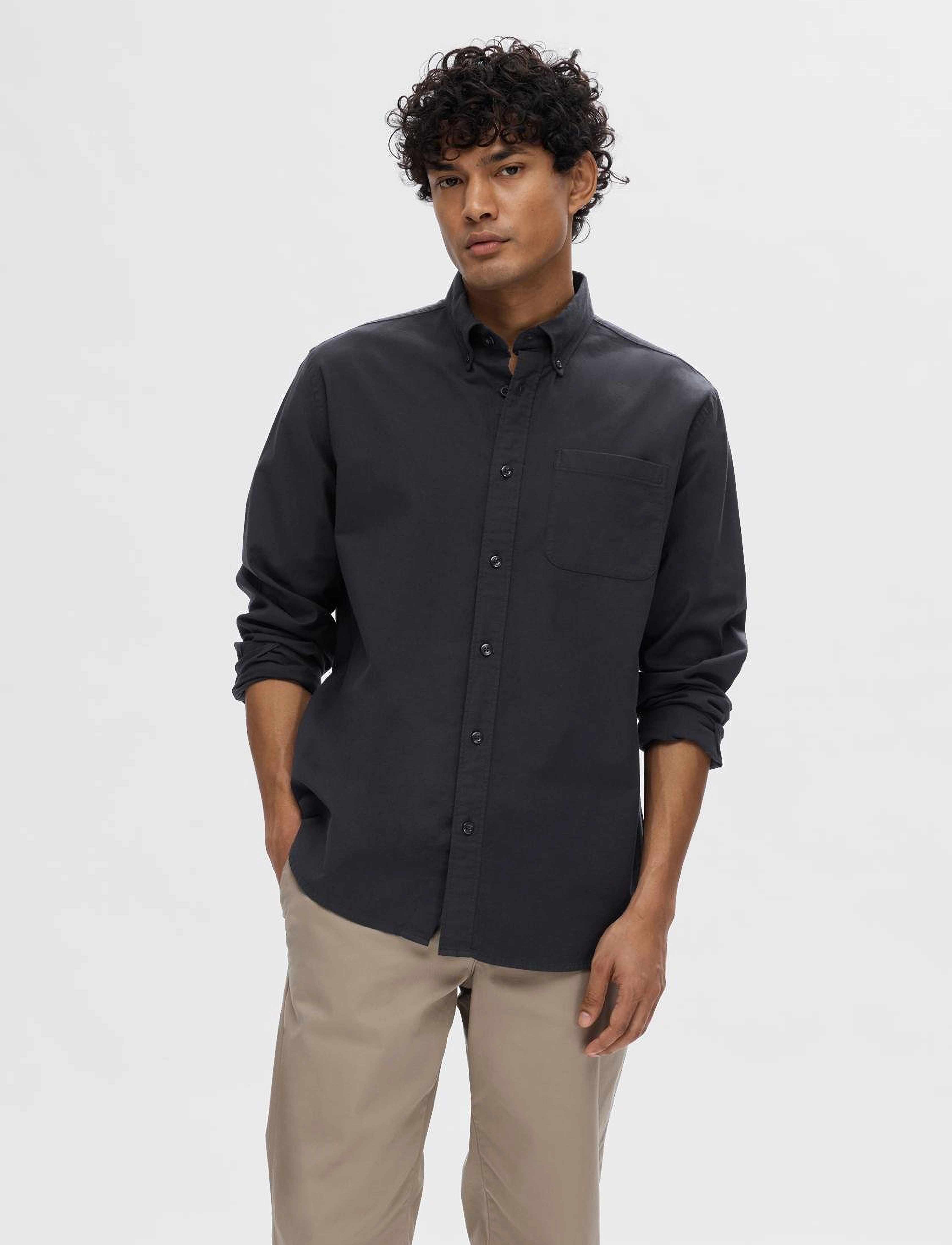 Selected SLMREGCOLE RICK-OX SHIRT LS NOOS - Skjorter - BLACK / black