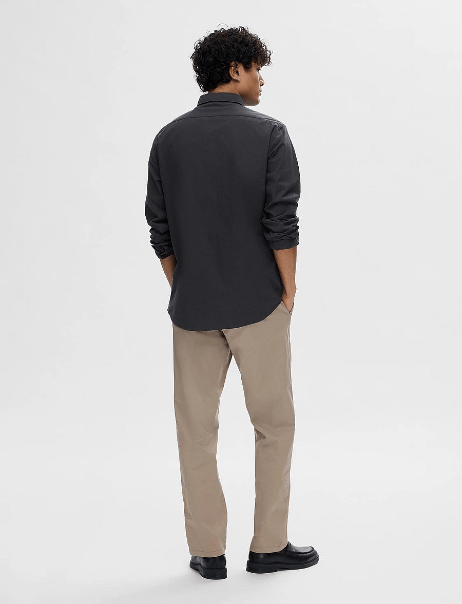 Selected - SLMREGCOLE RICK-OX SHIRT LS NOOS - koszule w paski i prążki - black - 3