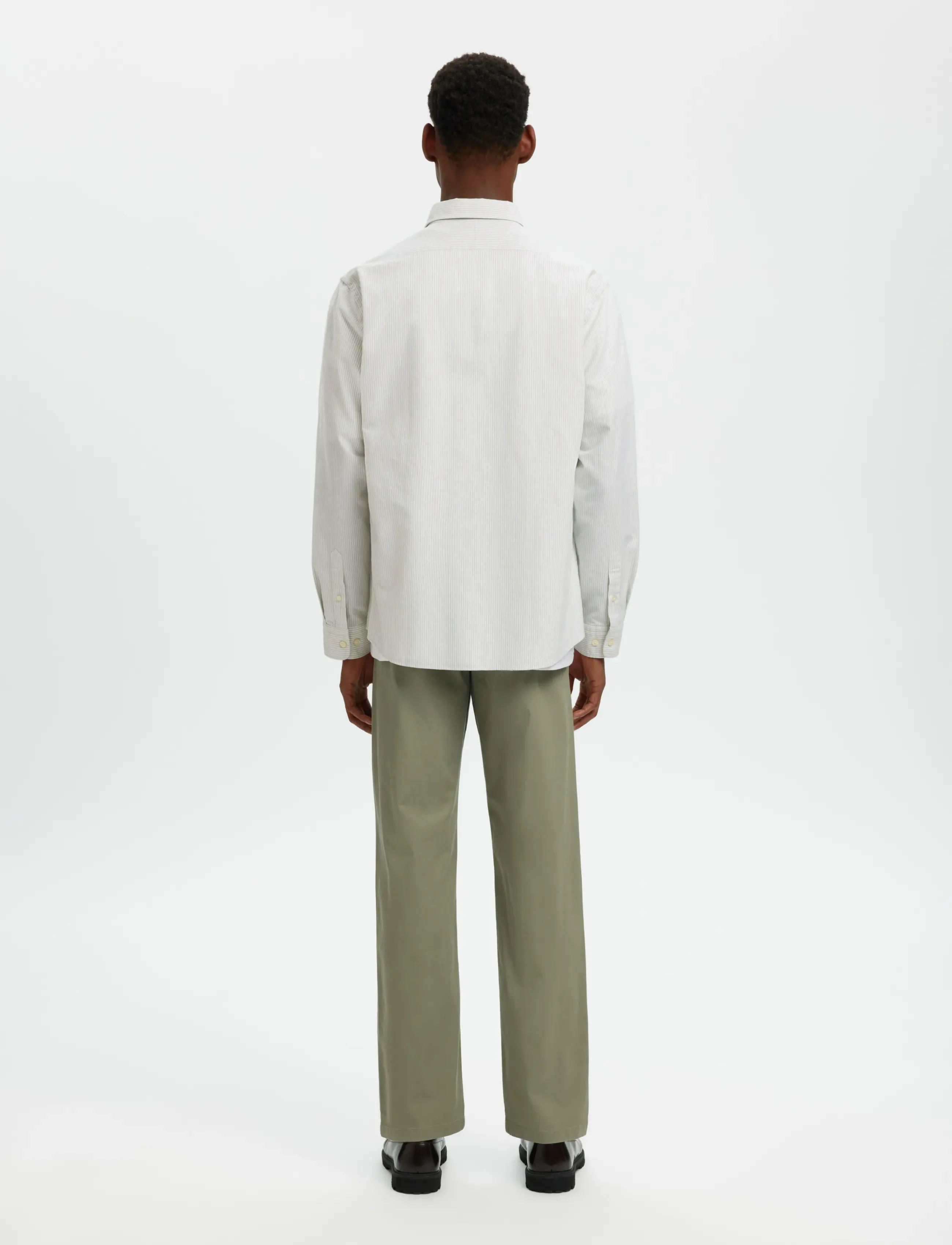 Selected - SLMREGCOLE RICK-OX SHIRT LS NOOS - stribede skjorter - bright white - 2