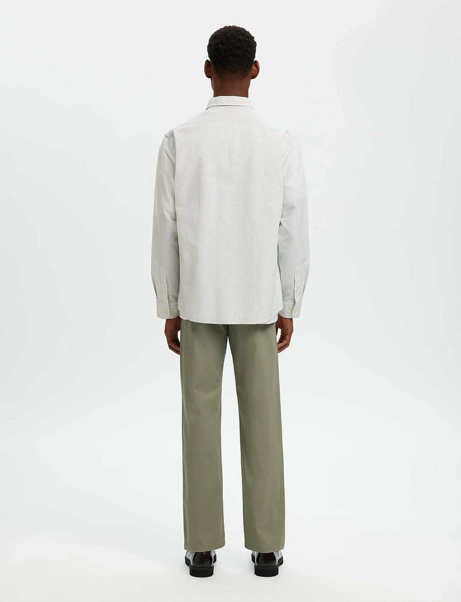 Selected - SLMREGCOLE RICK-OX SHIRT LS NOOS - gestreifte hemden - bright white - 2