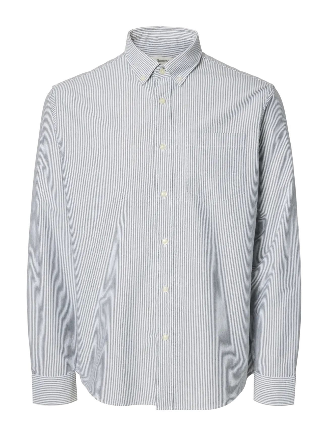 Selected - SLMREGCOLE RICK-OX SHIRT LS NOOS - stribede skjorter - bright white - 1