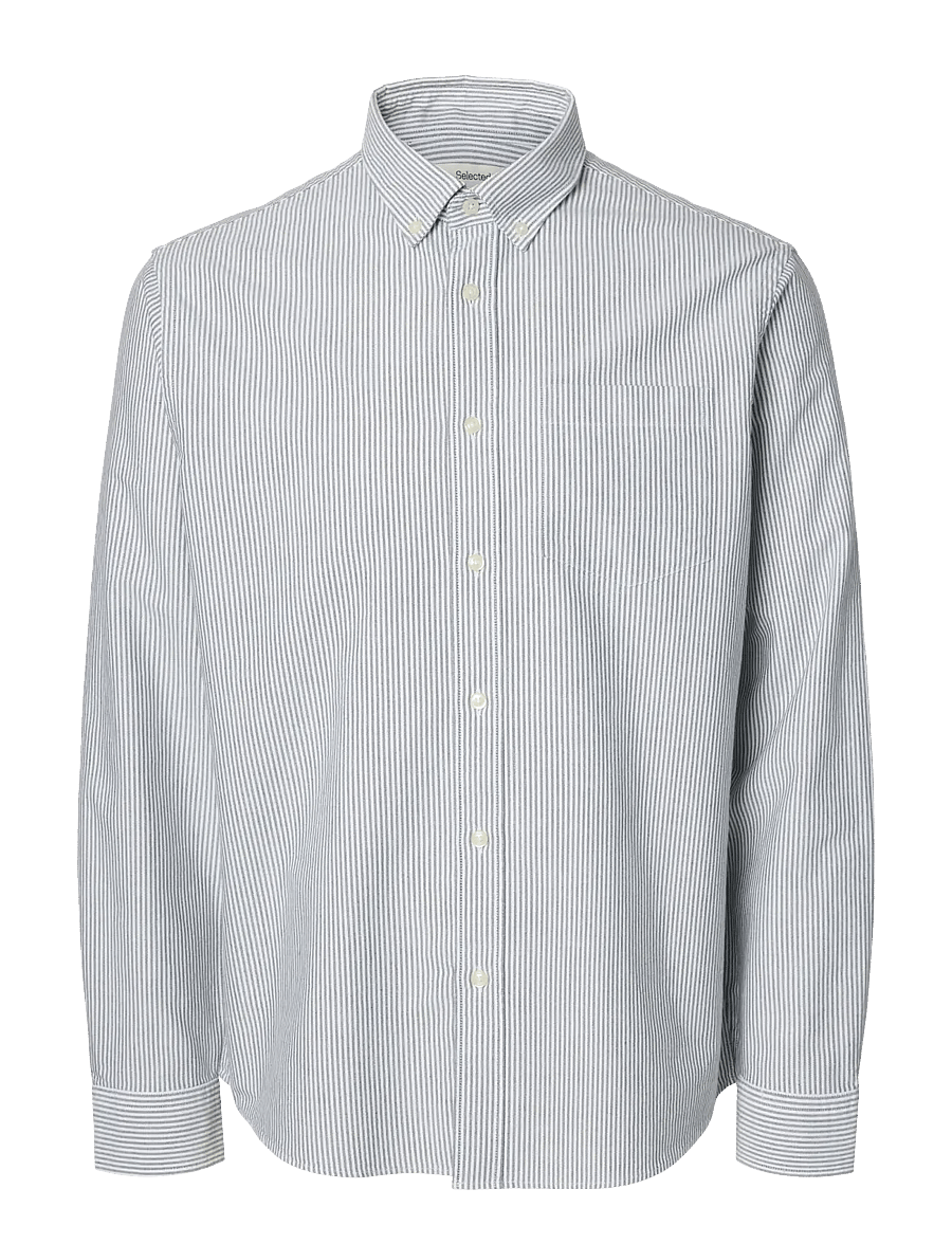 Selected - SLMREGCOLE RICK-OX SHIRT LS NOOS - triibulised särgid - bright white - 1