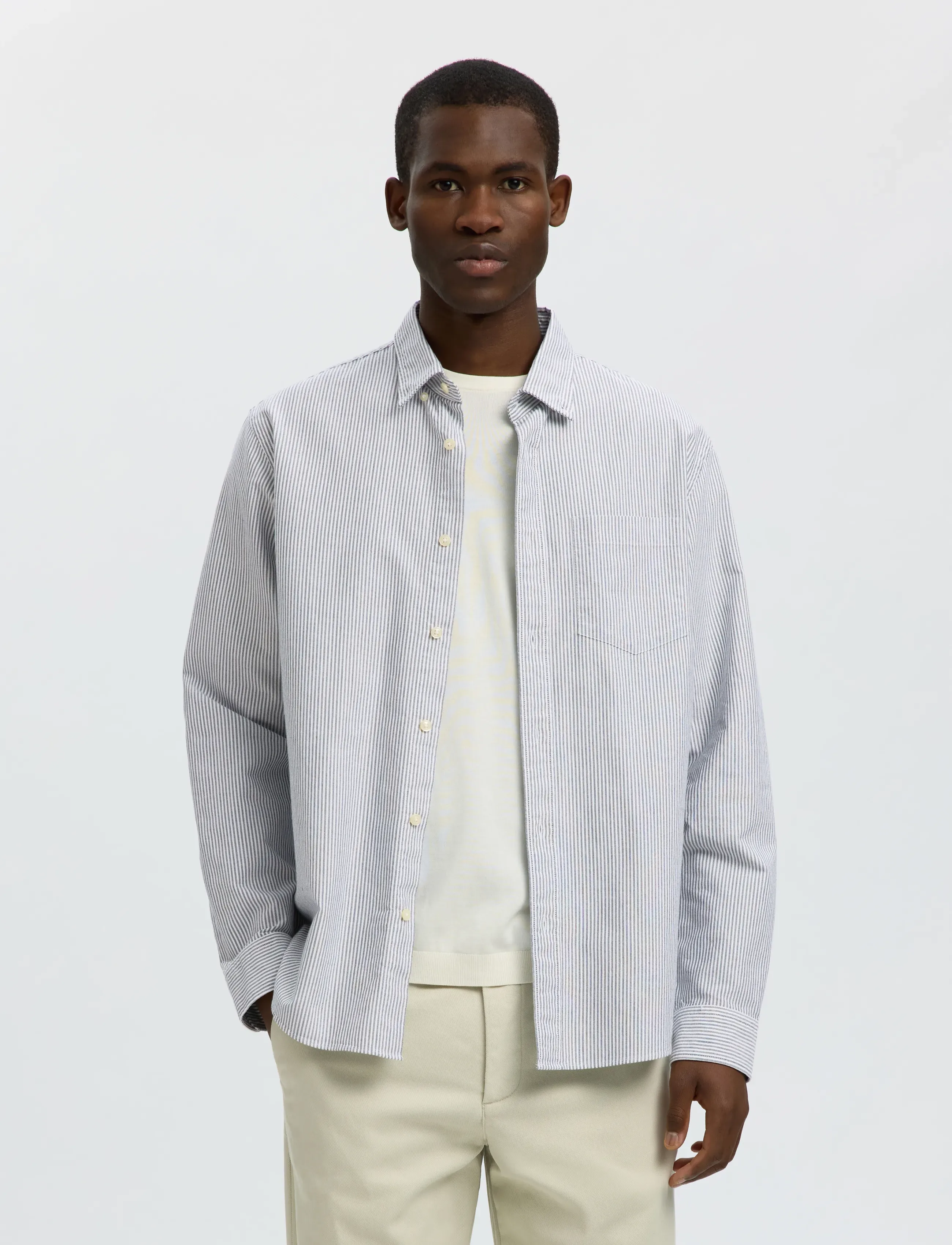 Selected SLMREGCOLE RICK-OX SHIRT LS NOOS - Clothing - BRIGHT WHITE / white