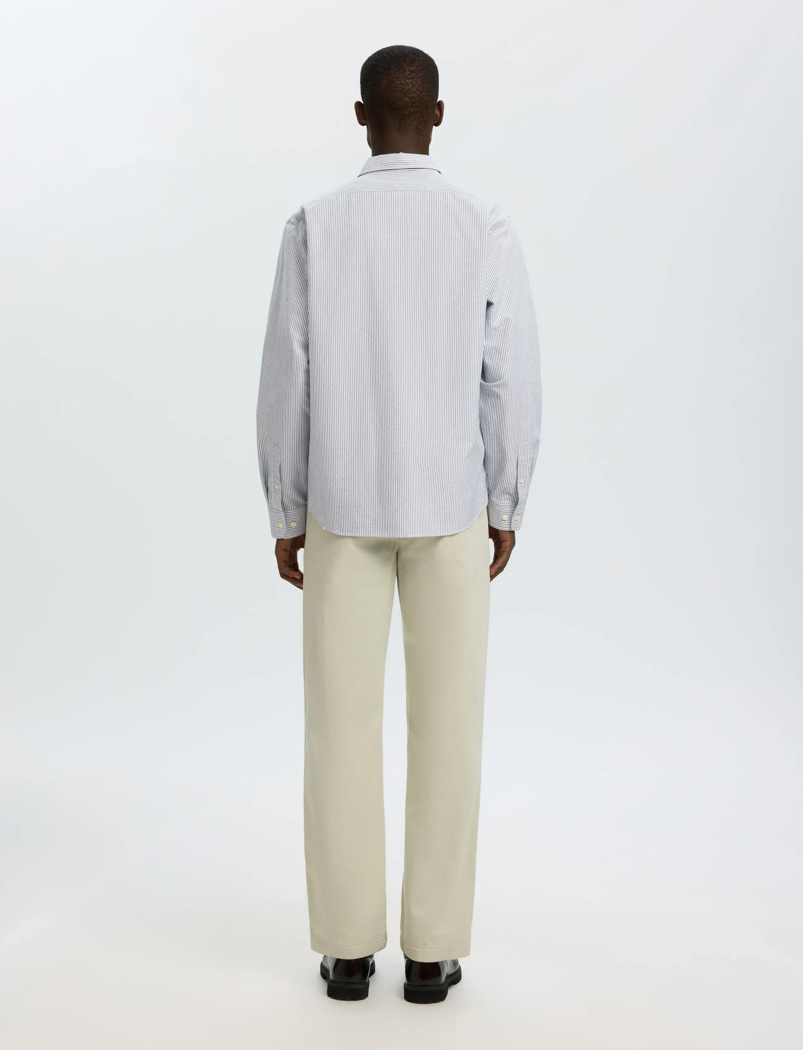 Selected - SLMREGCOLE RICK-OX SHIRT LS NOOS - stribede skjorter - bright white - 2