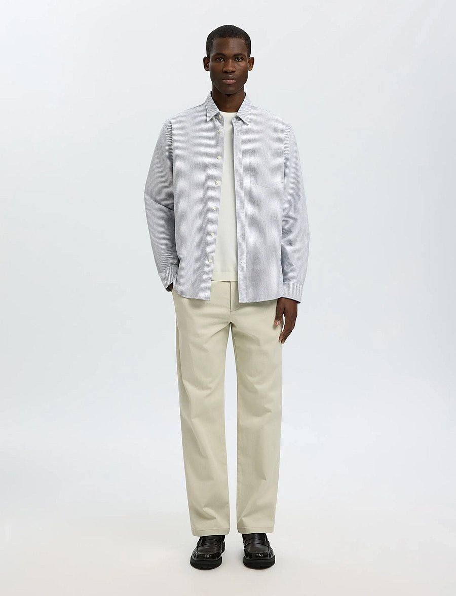 Selected - SLMREGCOLE RICK-OX SHIRT LS NOOS - triibulised särgid - bright white - 3