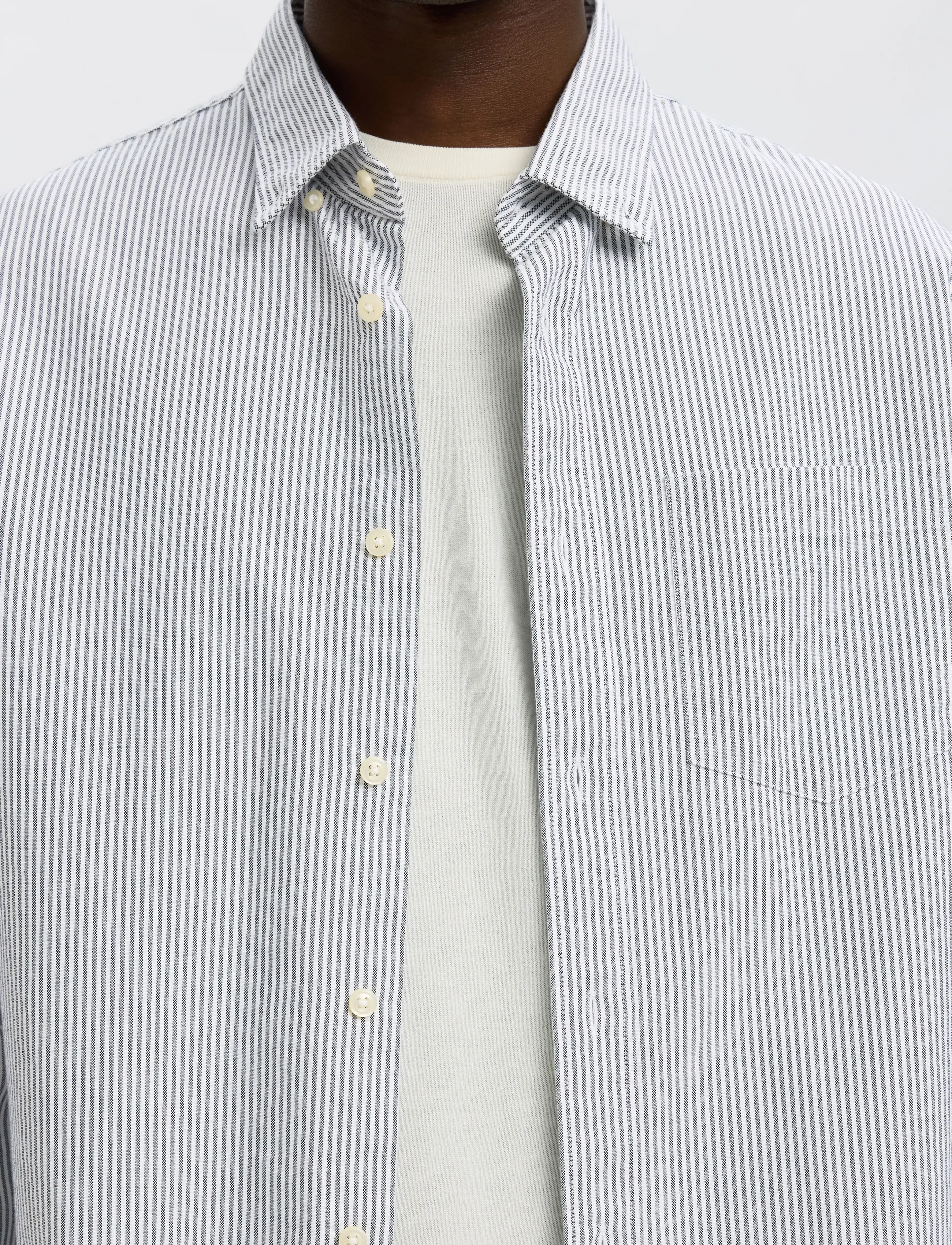 Selected - SLMREGCOLE RICK-OX SHIRT LS NOOS - stribede skjorter - bright white - 4