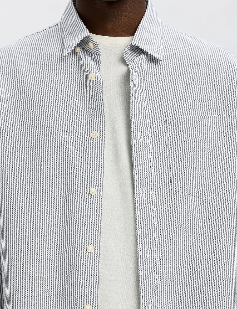 Selected - SLMREGCOLE RICK-OX SHIRT LS NOOS - triibulised särgid - bright white - 4