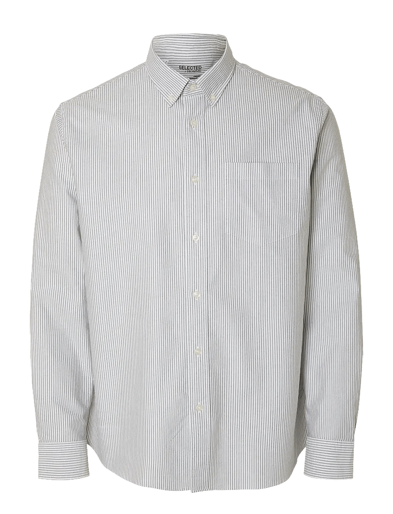 Selected - SLHREGRICK-OX SHIRT LS NOOS - triibulised särgid - forest night - 1