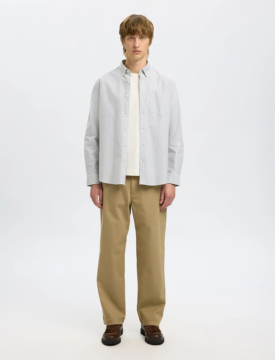 Selected - SLMREGCOLE RICK-OX SHIRT LS NOOS - triibulised särgid - forest night - 3