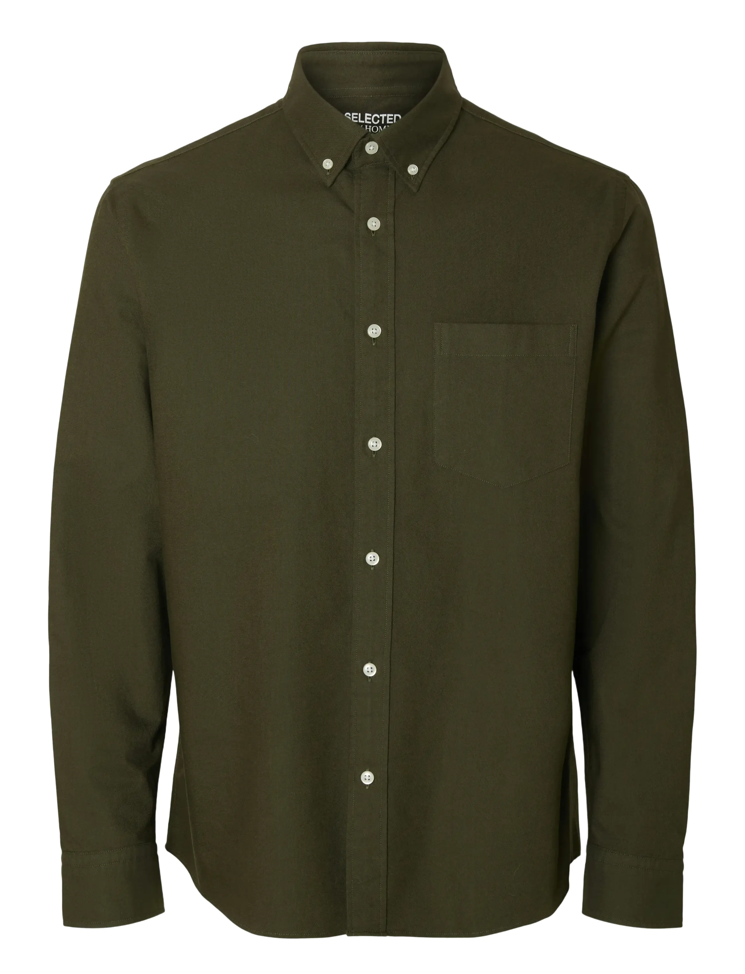 Selected - SLMREGCOLE RICK-OX SHIRT LS NOOS - gestreepte overhemden - forest night - 1