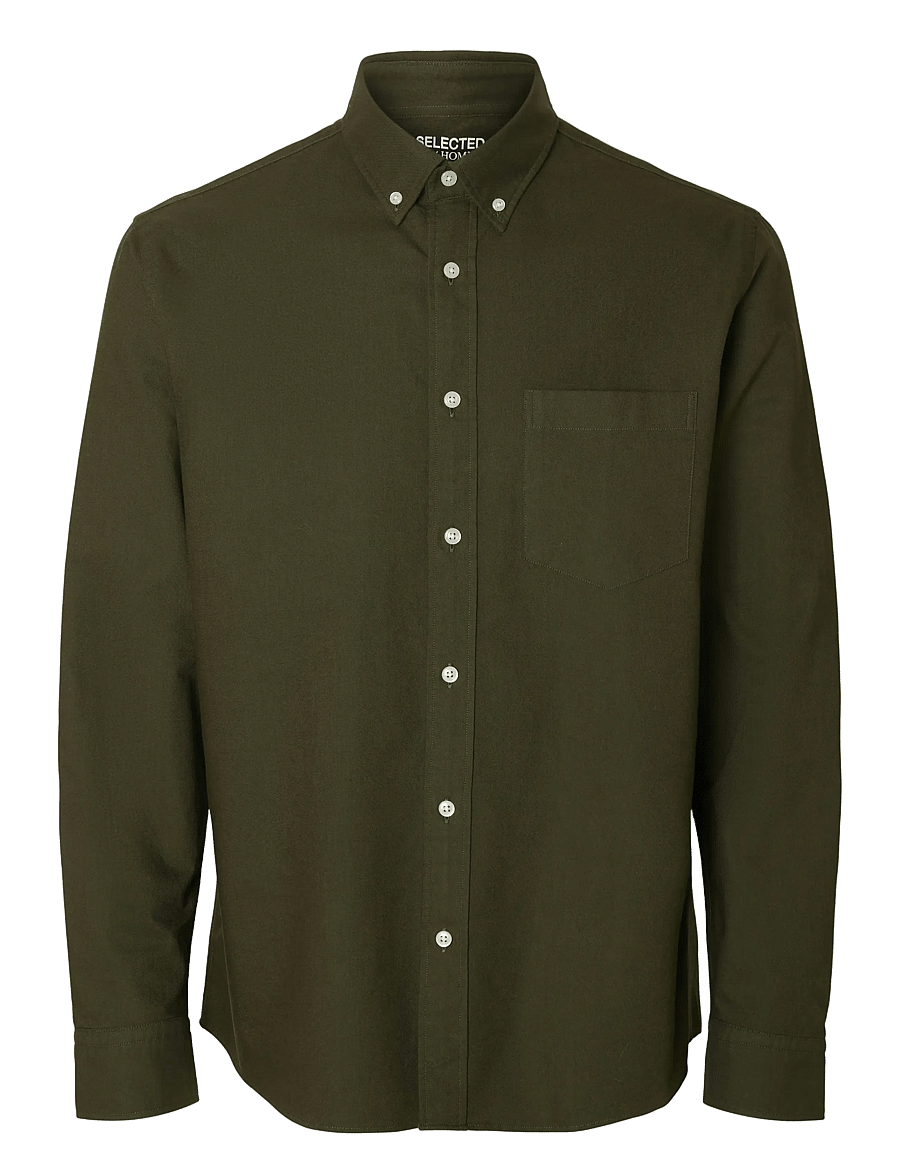 Selected - SLMREGCOLE RICK-OX SHIRT LS NOOS - chemises à rayures - forest night - 1