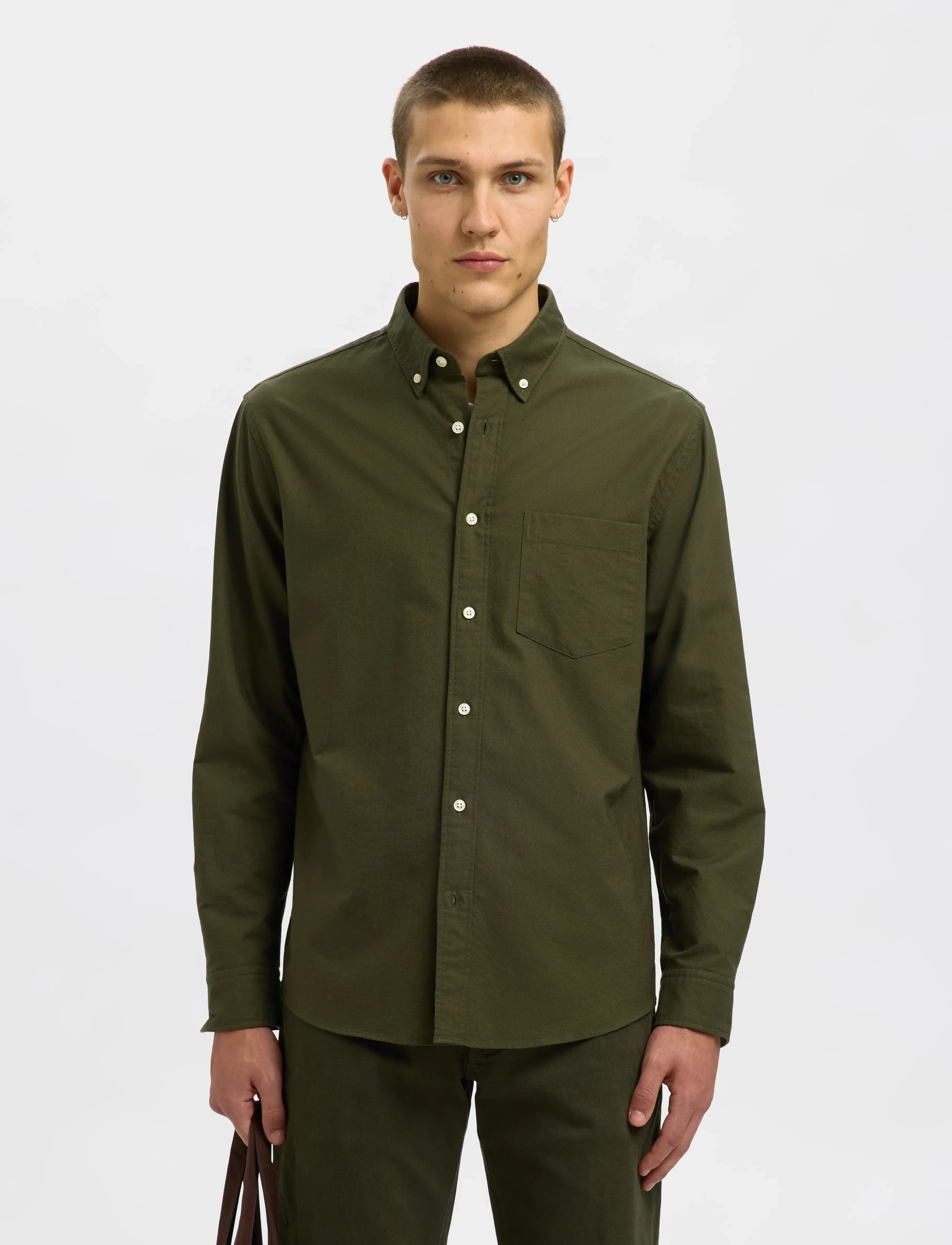Selected SLMREGCOLE RICK-OX SHIRT LS NOOS - Skjorter - FOREST NIGHT / khaki/green