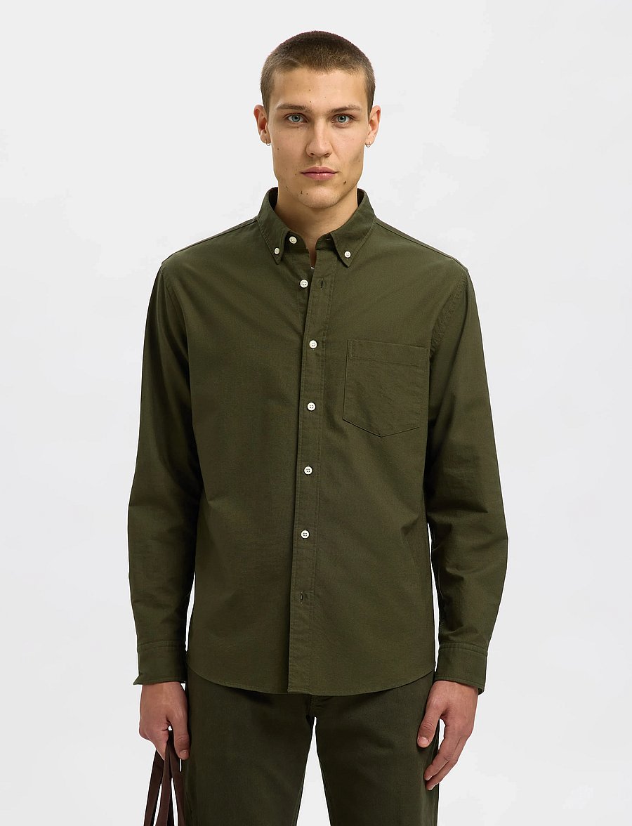 Selected - SLMREGCOLE RICK-OX SHIRT LS NOOS - chemises à rayures - forest night - 0