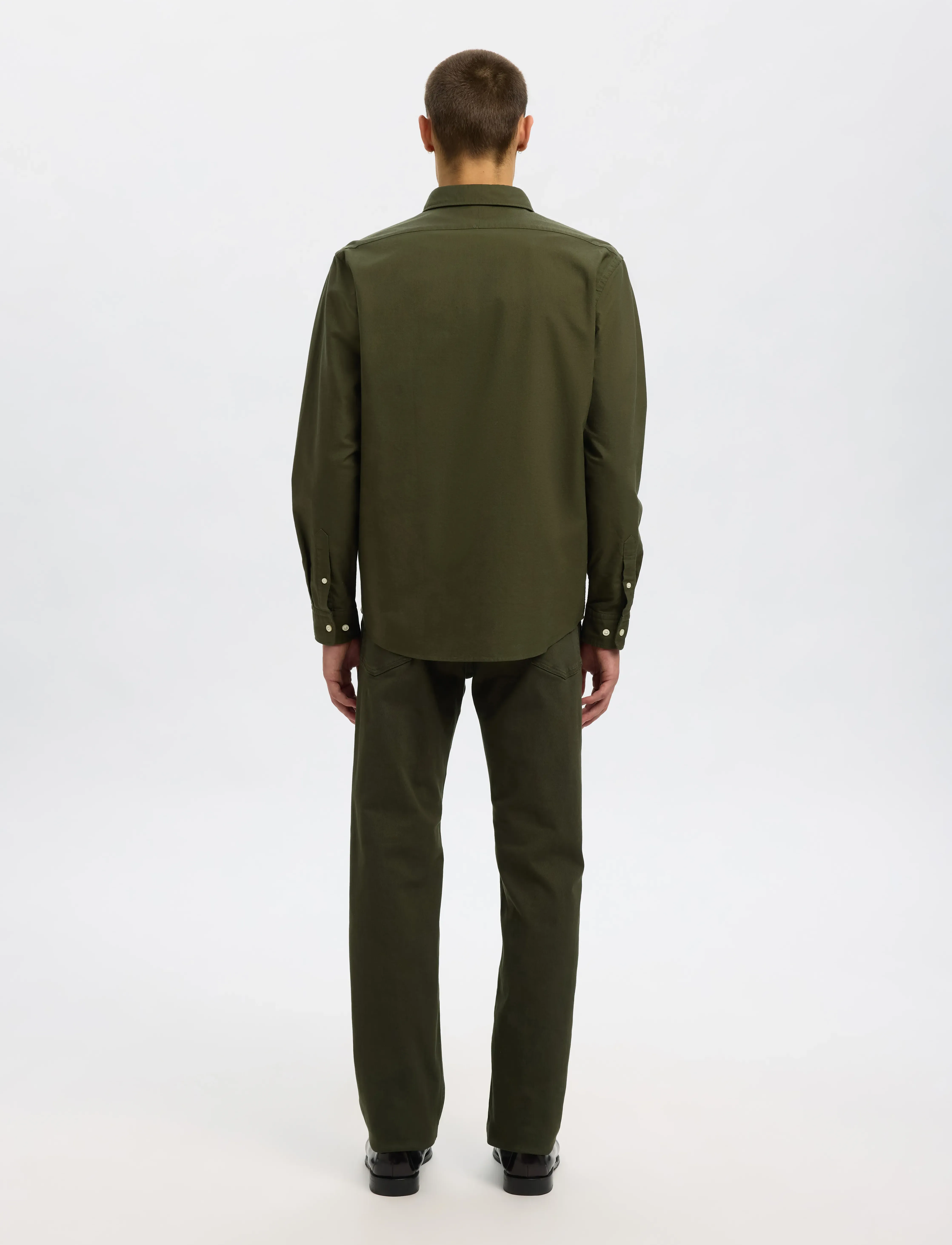 Selected - SLMREGCOLE RICK-OX SHIRT LS NOOS - gestreepte overhemden - forest night - 2