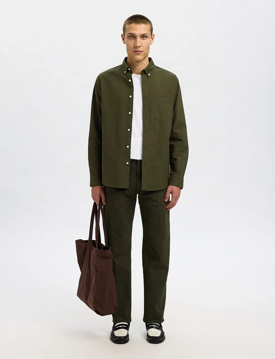 Selected - SLMREGCOLE RICK-OX SHIRT LS NOOS - chemises à rayures - forest night - 3