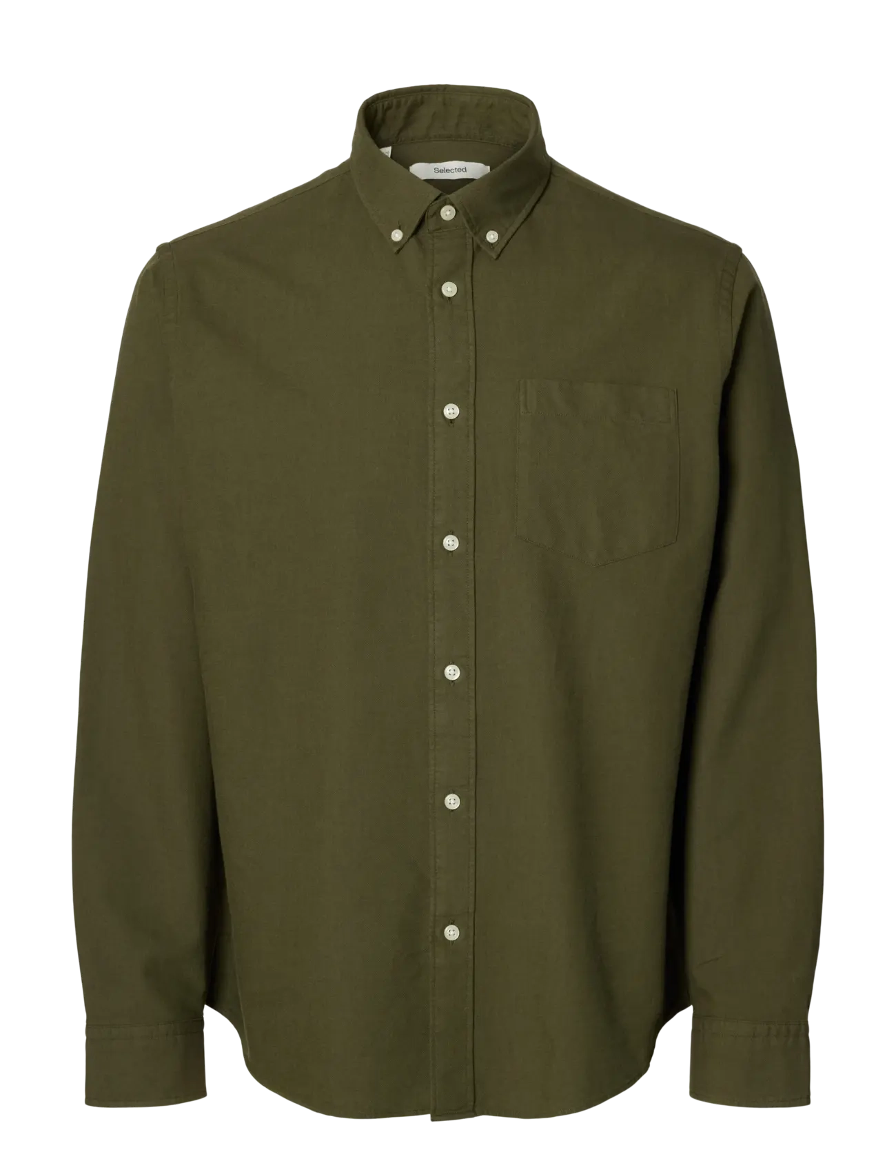 Selected - SLMREGCOLE RICK-OX SHIRT LS NOOS - stribede skjorter - kalamata - 1