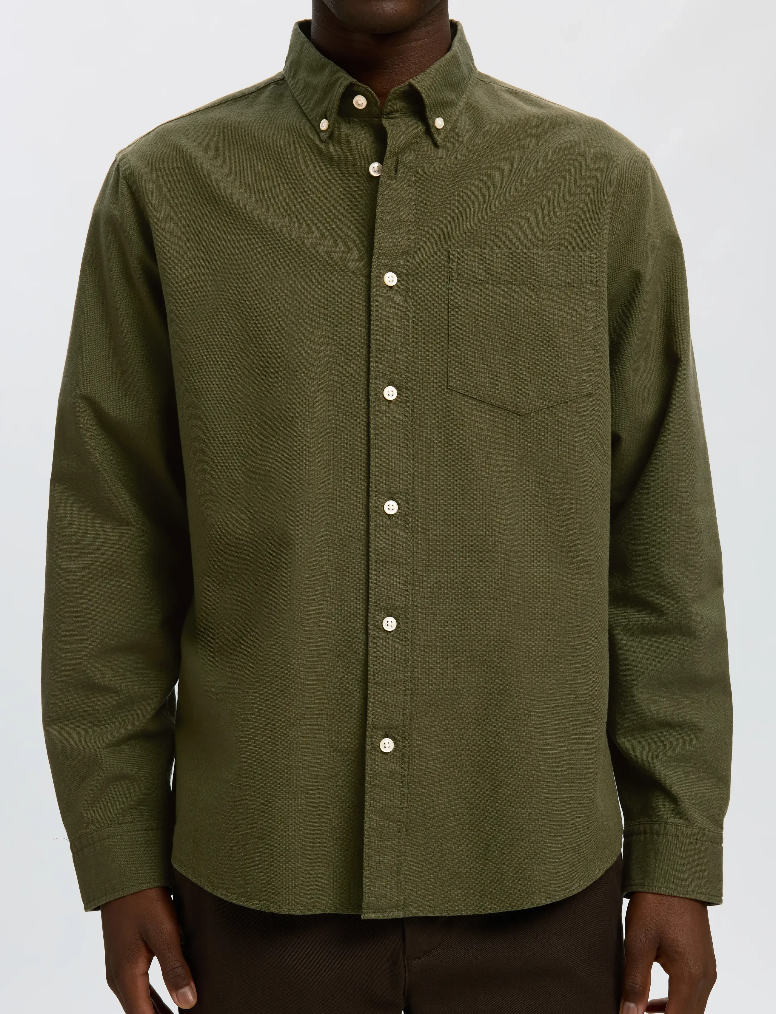 Selected - SLMREGCOLE RICK-OX SHIRT LS NOOS - stribede skjorter - kalamata - 4