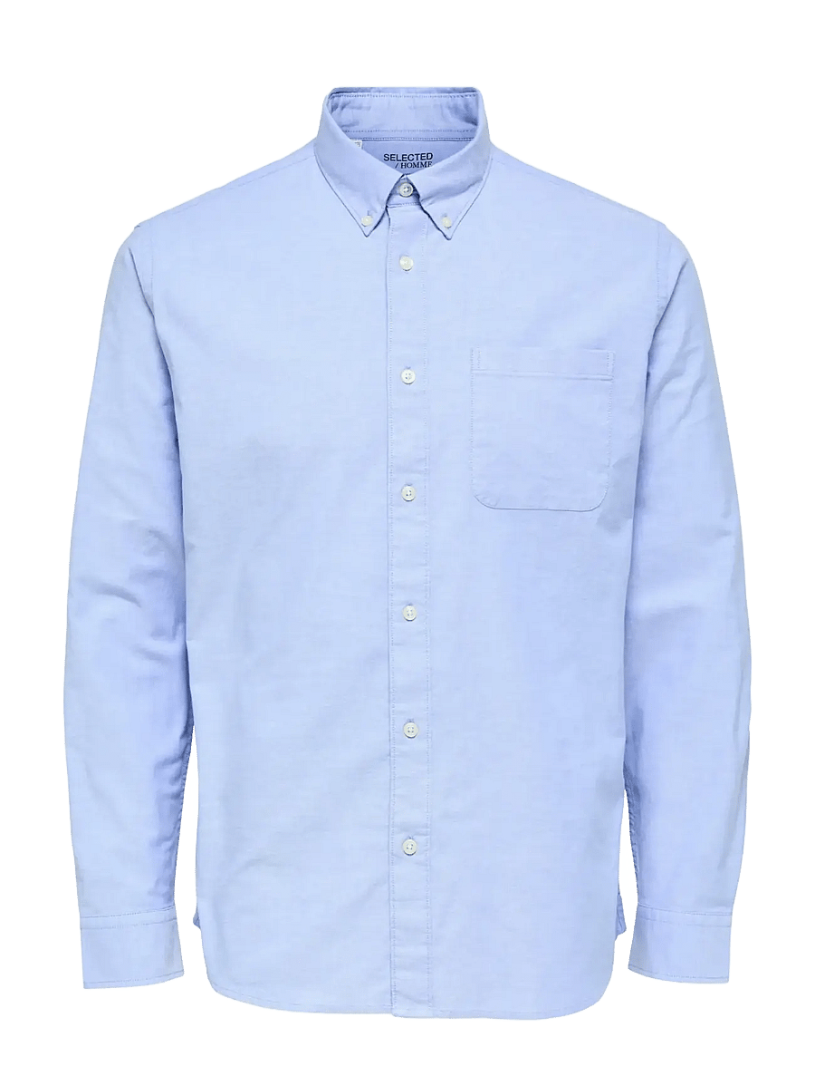 Selected - SLMCOLE-RICK OX REG LS SHIRT NOOS - chemises à rayures - light blue - 1