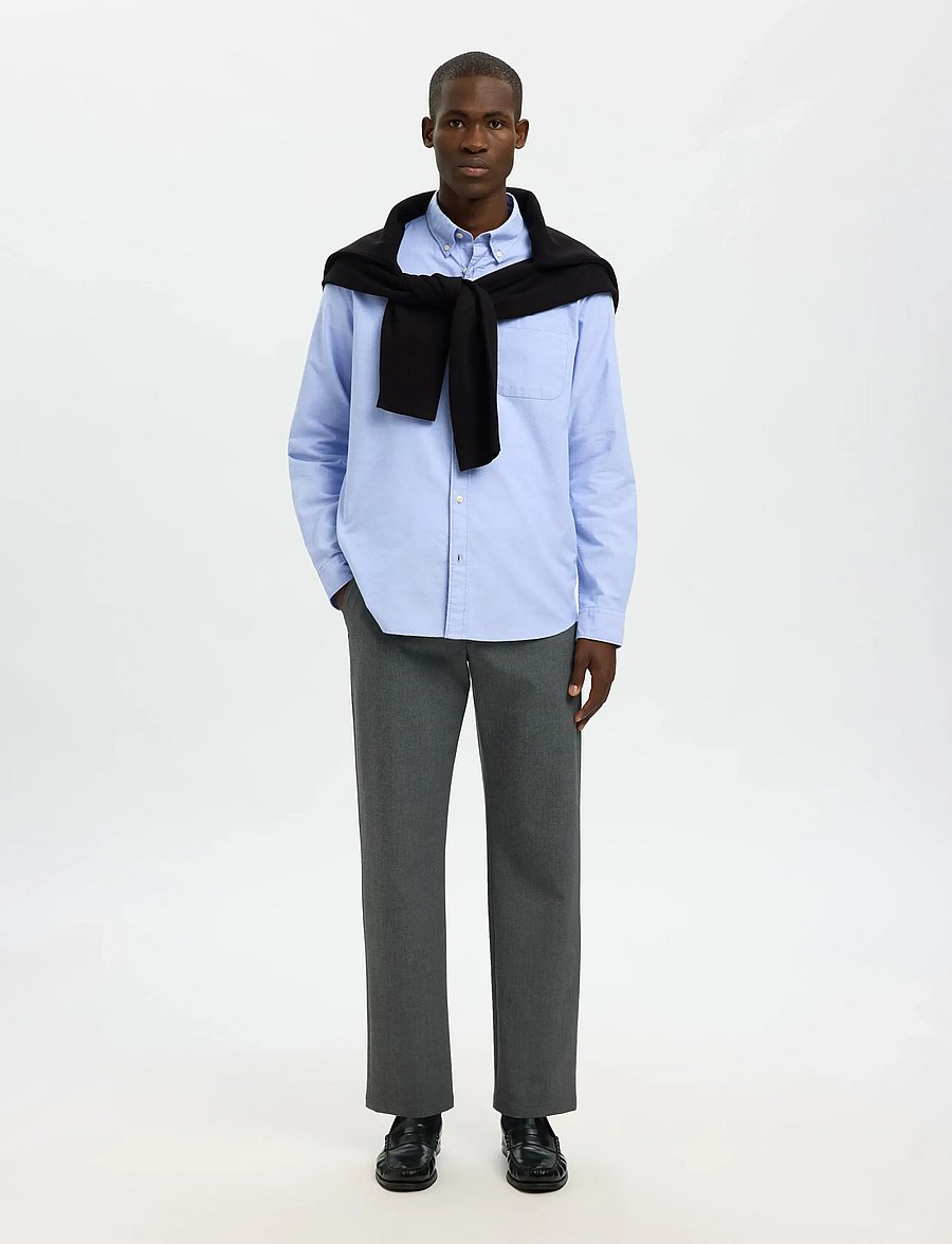 Selected - SLMCOLE-RICK OX REG LS SHIRT NOOS - chemises à rayures - light blue - 3