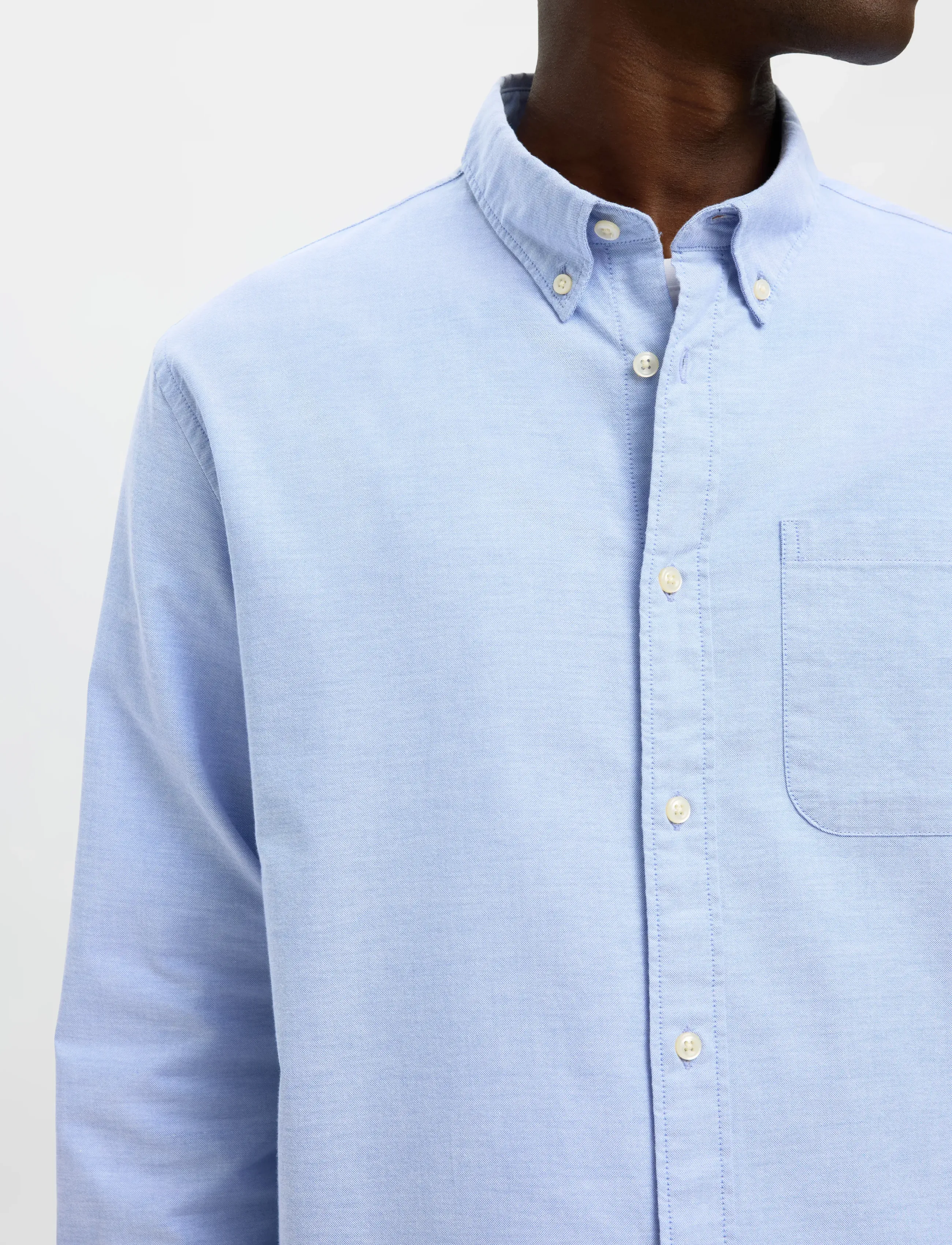 Selected - SLMREGCOLE RICK-OX SHIRT LS NOOS - stribede skjorter - light blue - 4