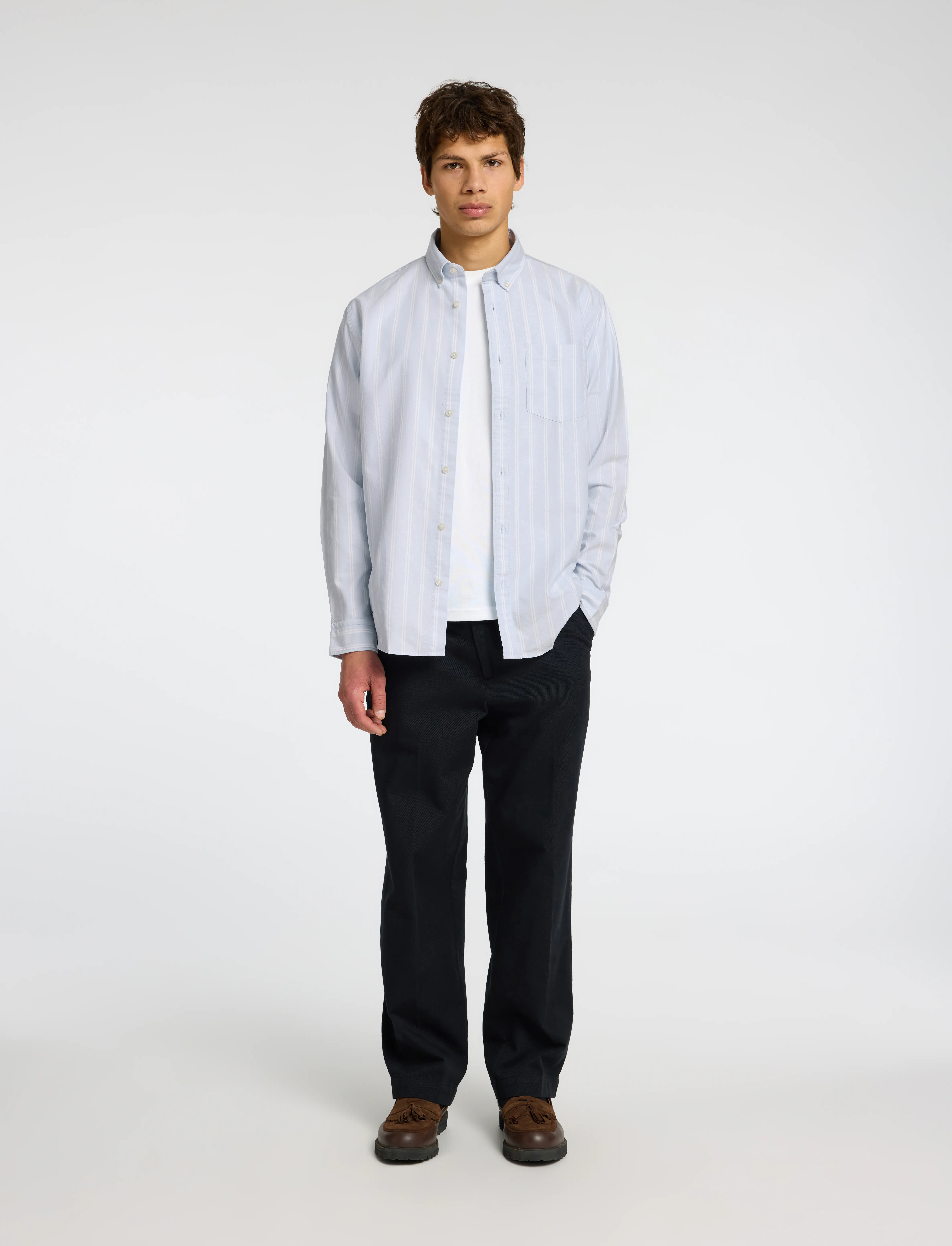 Selected SLMCOLE-RICK OX REG LS SHIRT NOOS - Särgid - LIGHT BLUE / blue