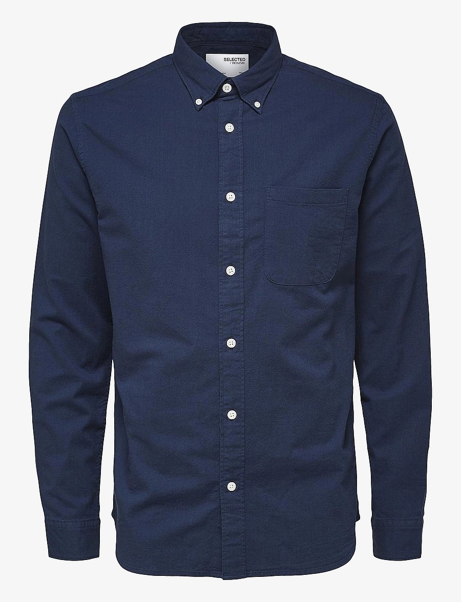 Selected - SLMREGCOLE RICK-OX SHIRT LS NOOS - triibulised särgid - moonlit ocean - 1
