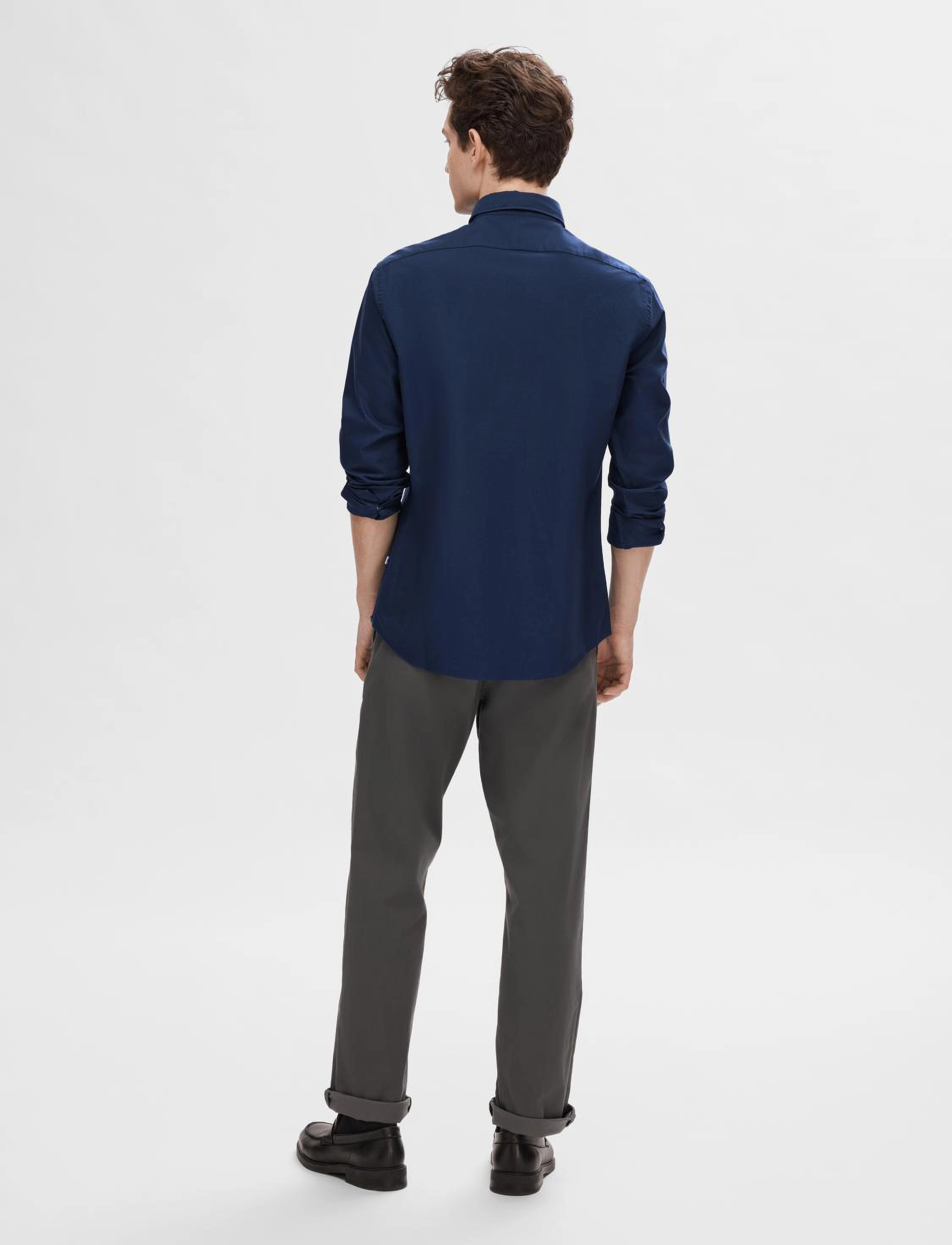 Selected - SLMREGCOLE RICK-OX SHIRT LS NOOS - stribede skjorter - moonlit ocean - 3