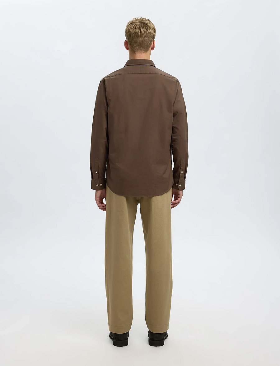 Selected - SLMREGCOLE RICK-OX SHIRT LS NOOS - triibulised särgid - morel - 3