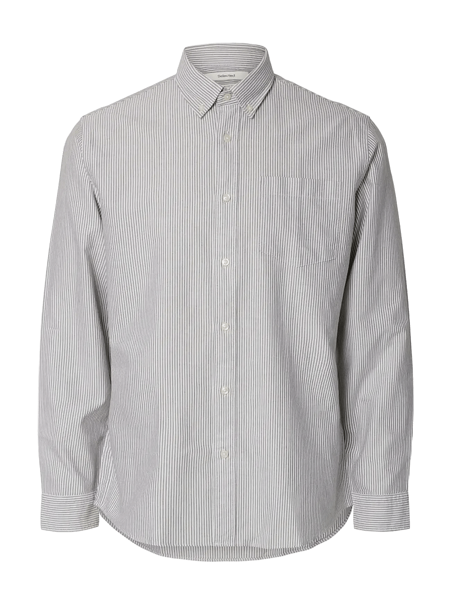 Selected - SLMREGCOLE RICK-OX SHIRT LS NOOS - chemises à rayures - morel - 1
