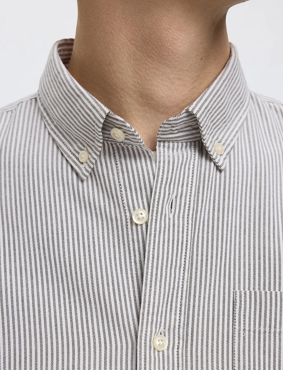 Selected - SLMREGCOLE RICK-OX SHIRT LS NOOS - chemises à rayures - morel - 5