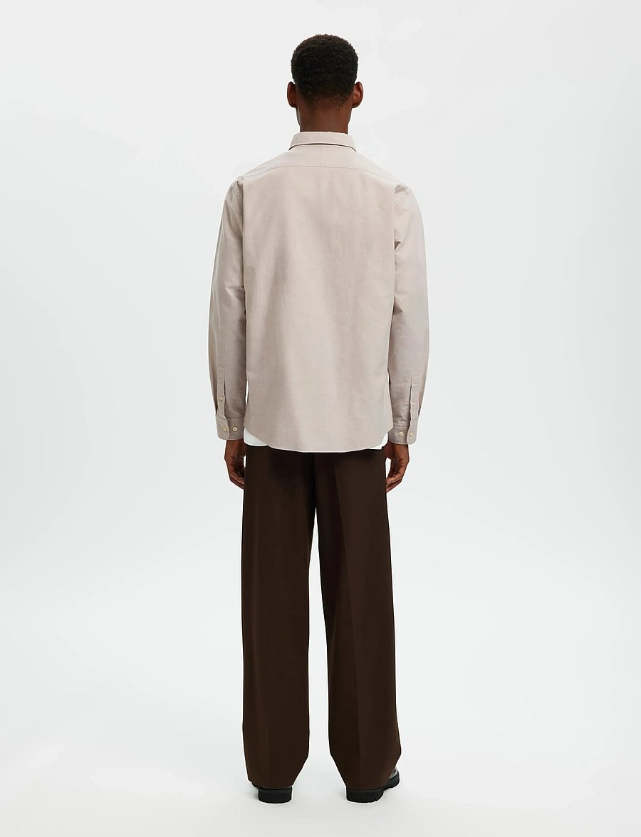 Selected - SLMCOLE-RICK OX REG LS SHIRT NOOS - triibulised särgid - savannah tan - 2
