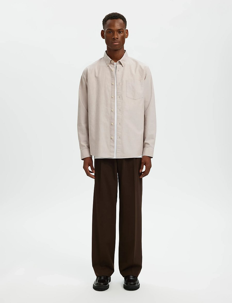 Selected - SLMCOLE-RICK OX REG LS SHIRT NOOS - triibulised särgid - savannah tan - 3