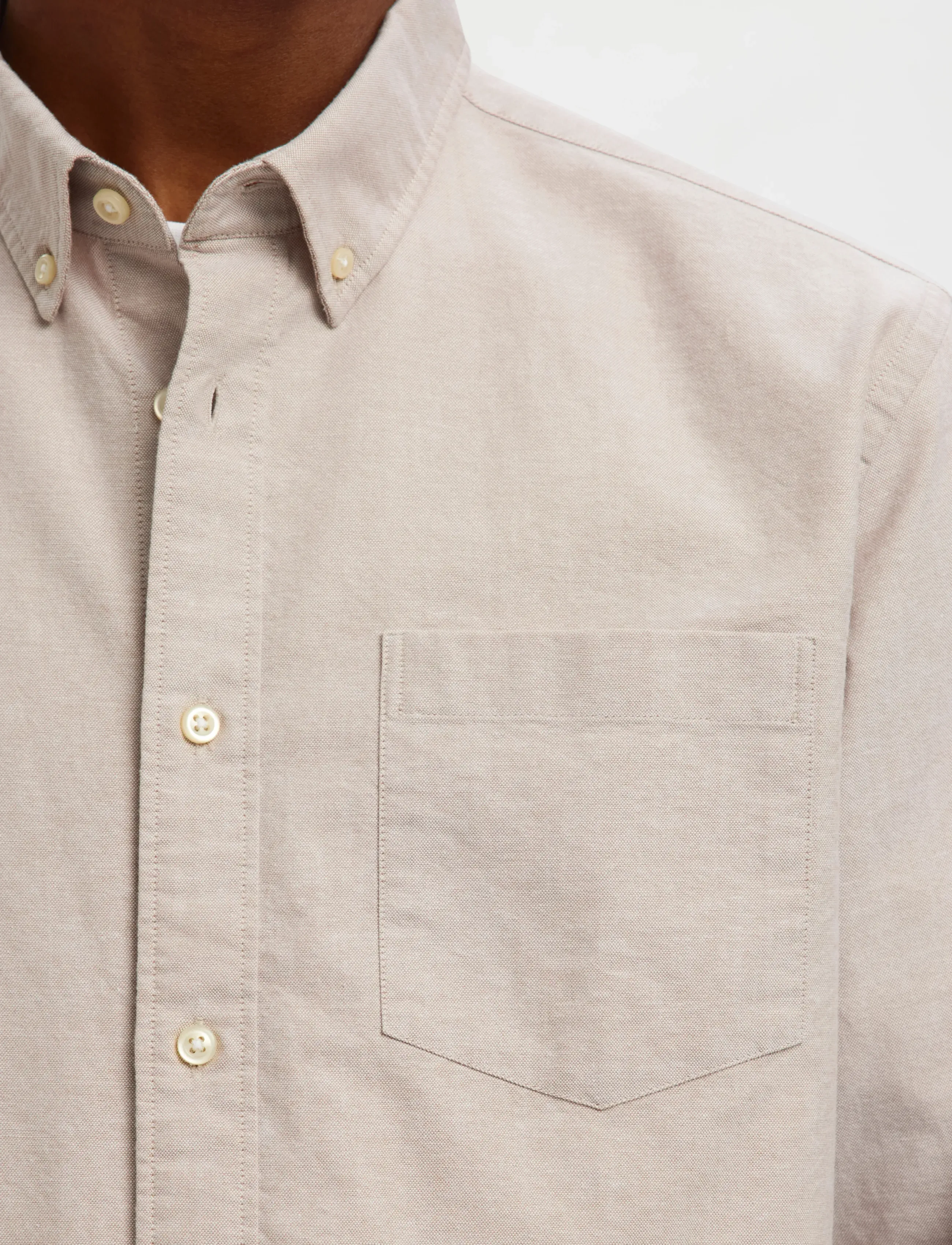 Selected - SLMREGCOLE RICK-OX SHIRT LS NOOS - stribede skjorter - savannah tan - 4
