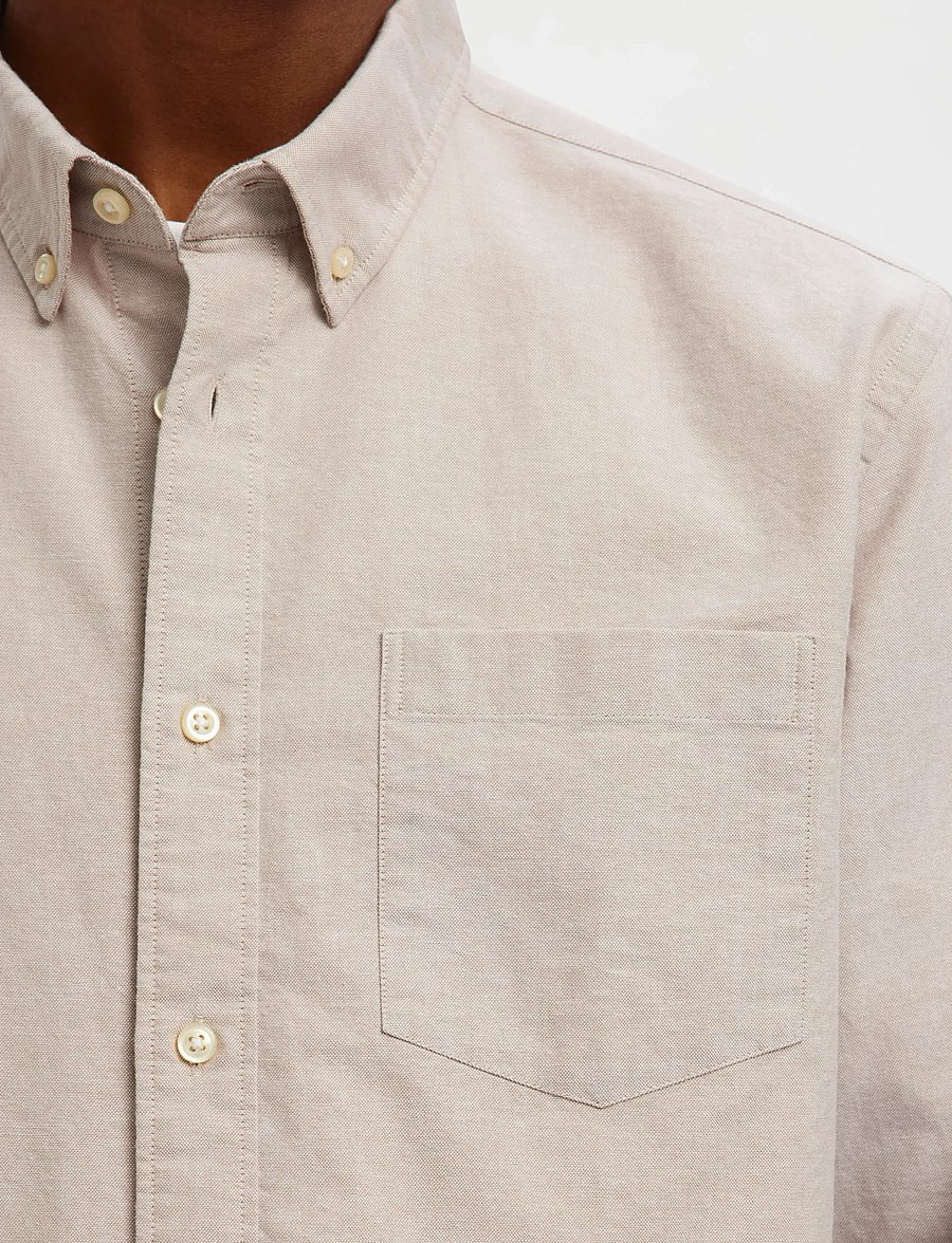Selected - SLMCOLE-RICK OX REG LS SHIRT NOOS - triibulised särgid - savannah tan - 4
