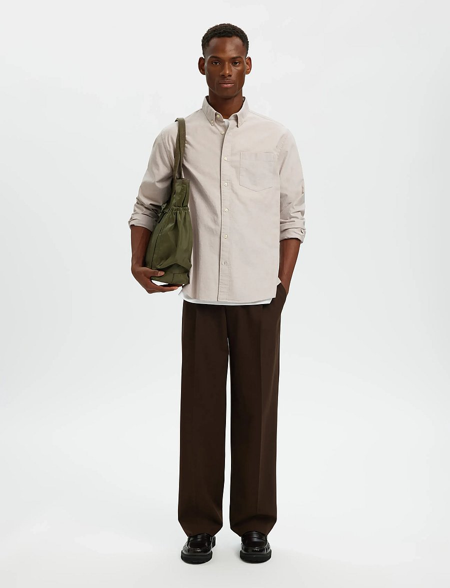 Selected - SLMCOLE-RICK OX REG LS SHIRT NOOS - triibulised särgid - savannah tan - 5