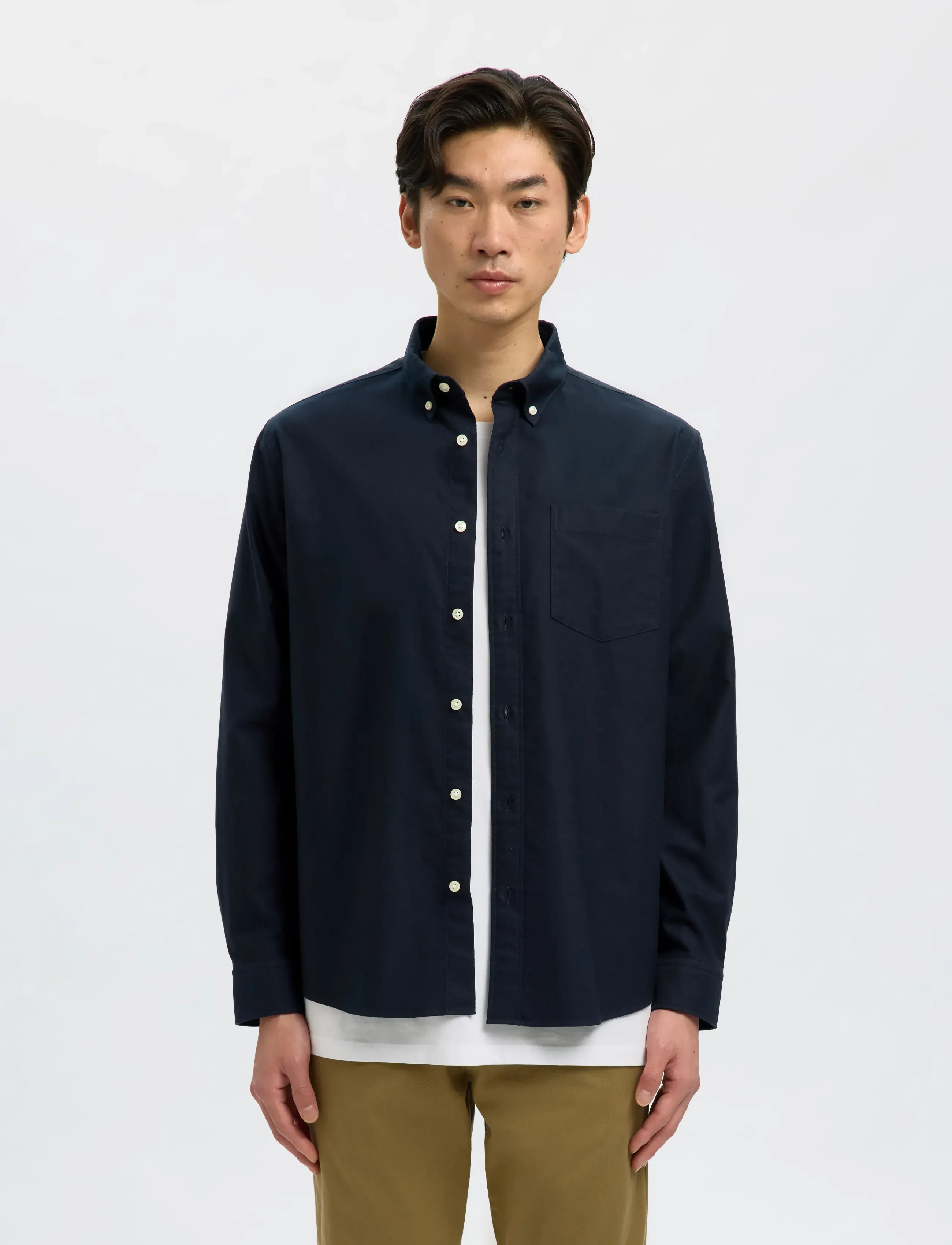 Selected SLMREGCOLE RICK-OX SHIRT LS NOOS - Oxford-Hemden - SKY CAPTAIN / navy