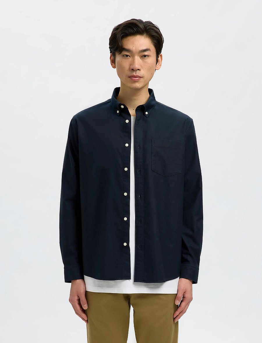 Selected - SLMREGCOLE RICK-OX SHIRT LS NOOS - triibulised särgid - sky captain - 0