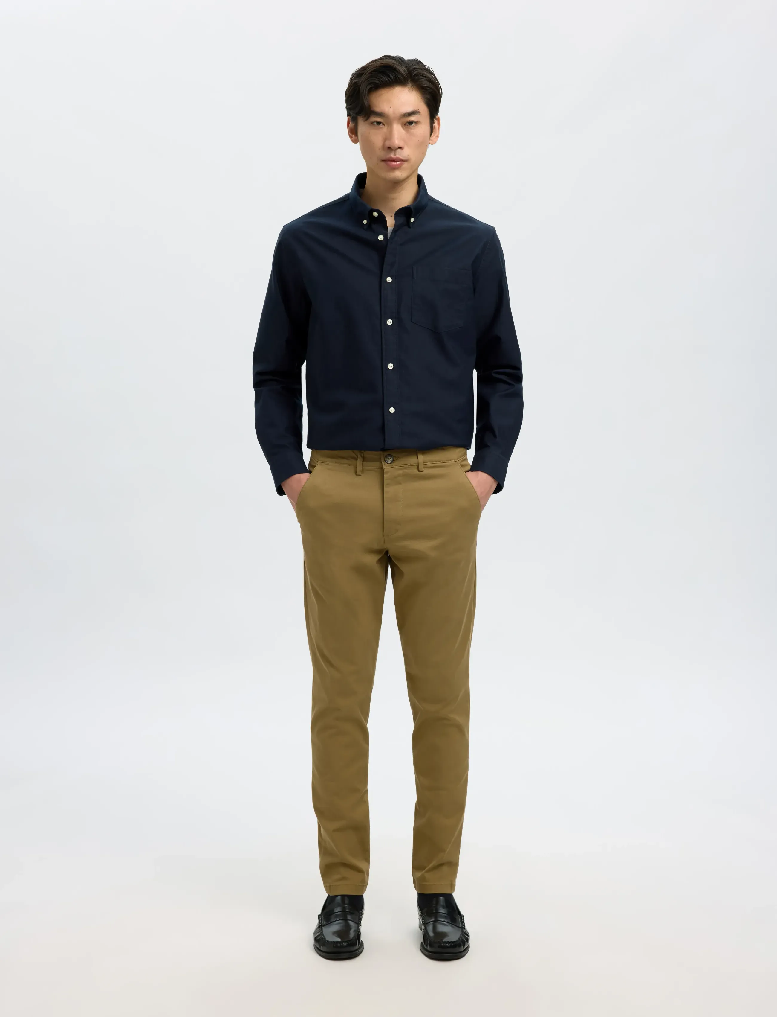 Selected - SLMREGCOLE RICK-OX SHIRT LS NOOS - stribede skjorter - sky captain - 3