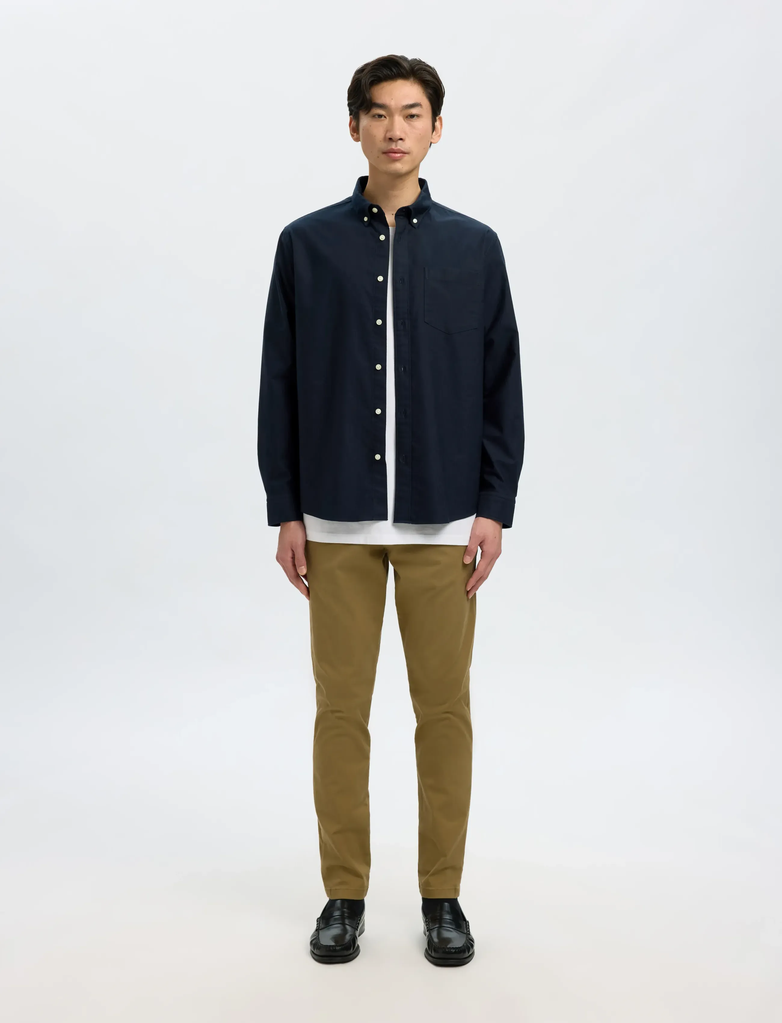 Selected - SLMREGCOLE RICK-OX SHIRT LS NOOS - stribede skjorter - sky captain - 5
